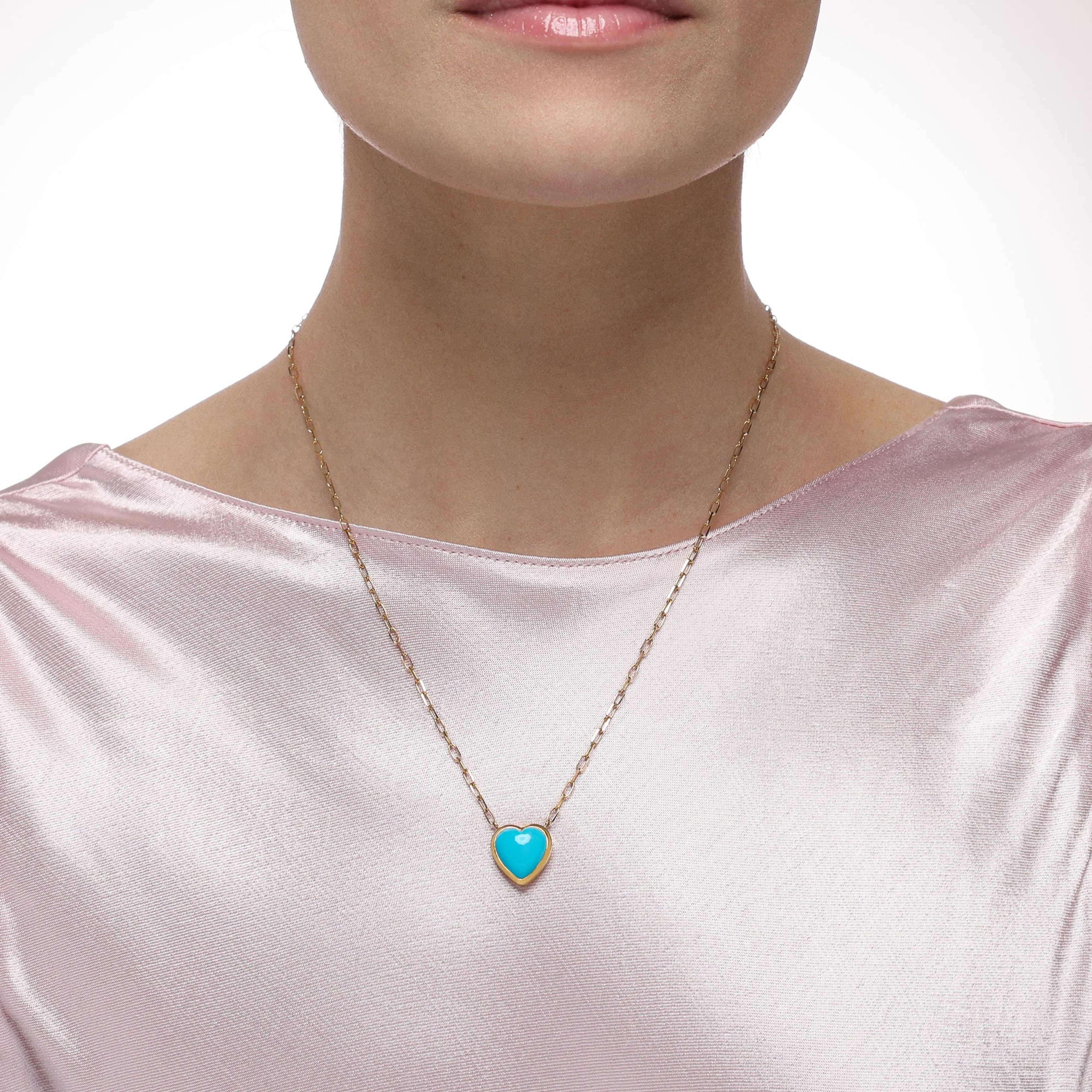 Heart of Gold Turquoise Necklace