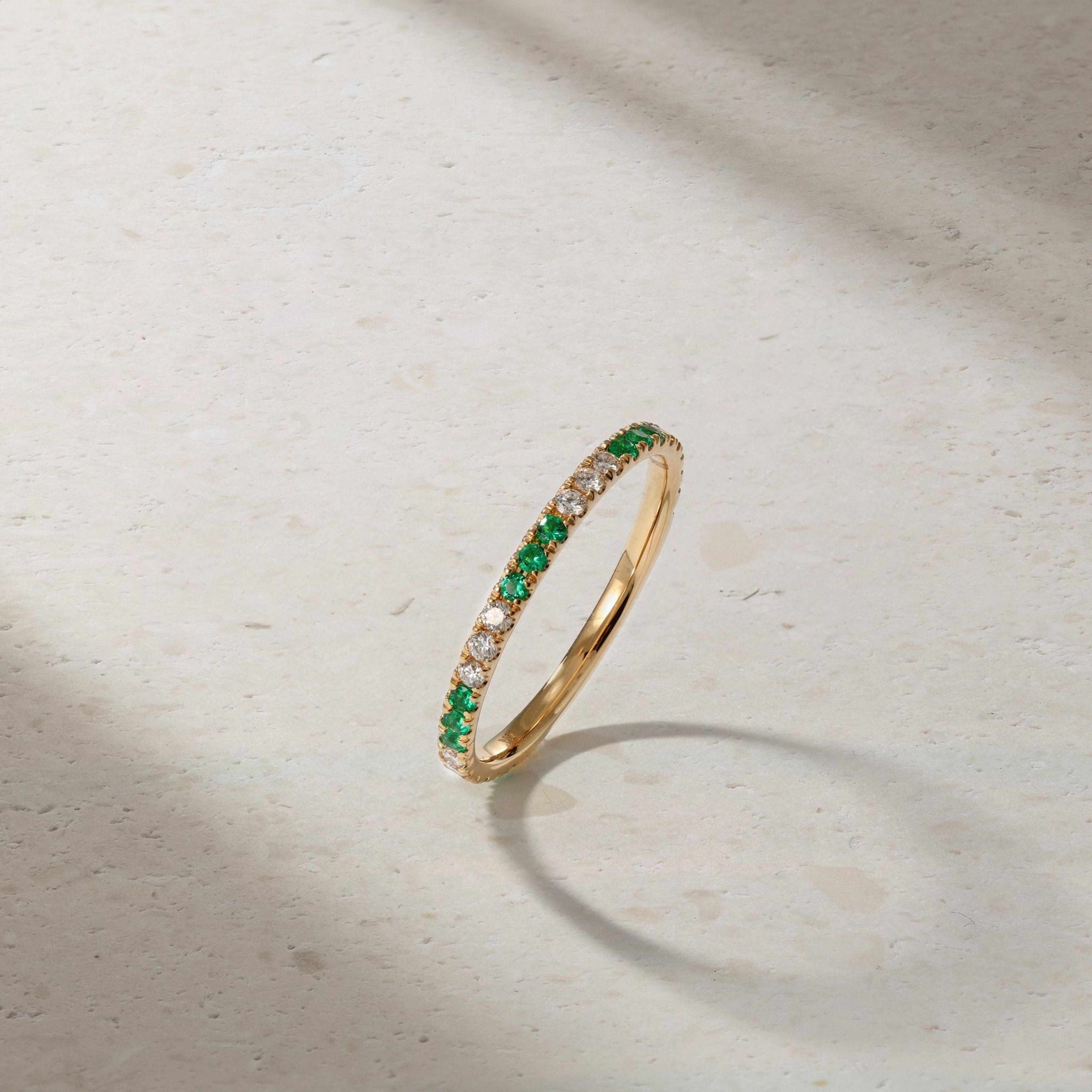 Thread Emerald and Diamond Ring