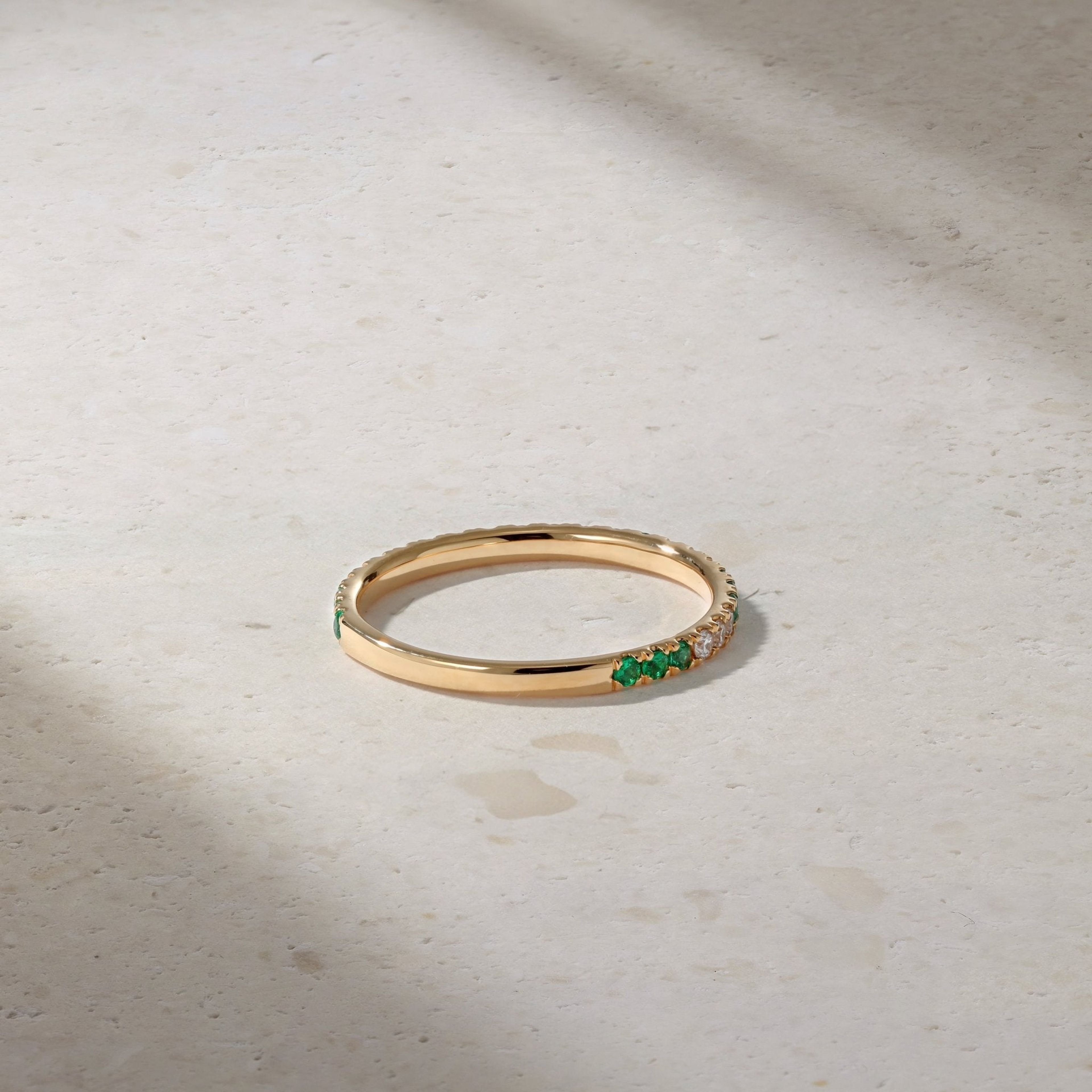 Thread Emerald and Diamond Ring