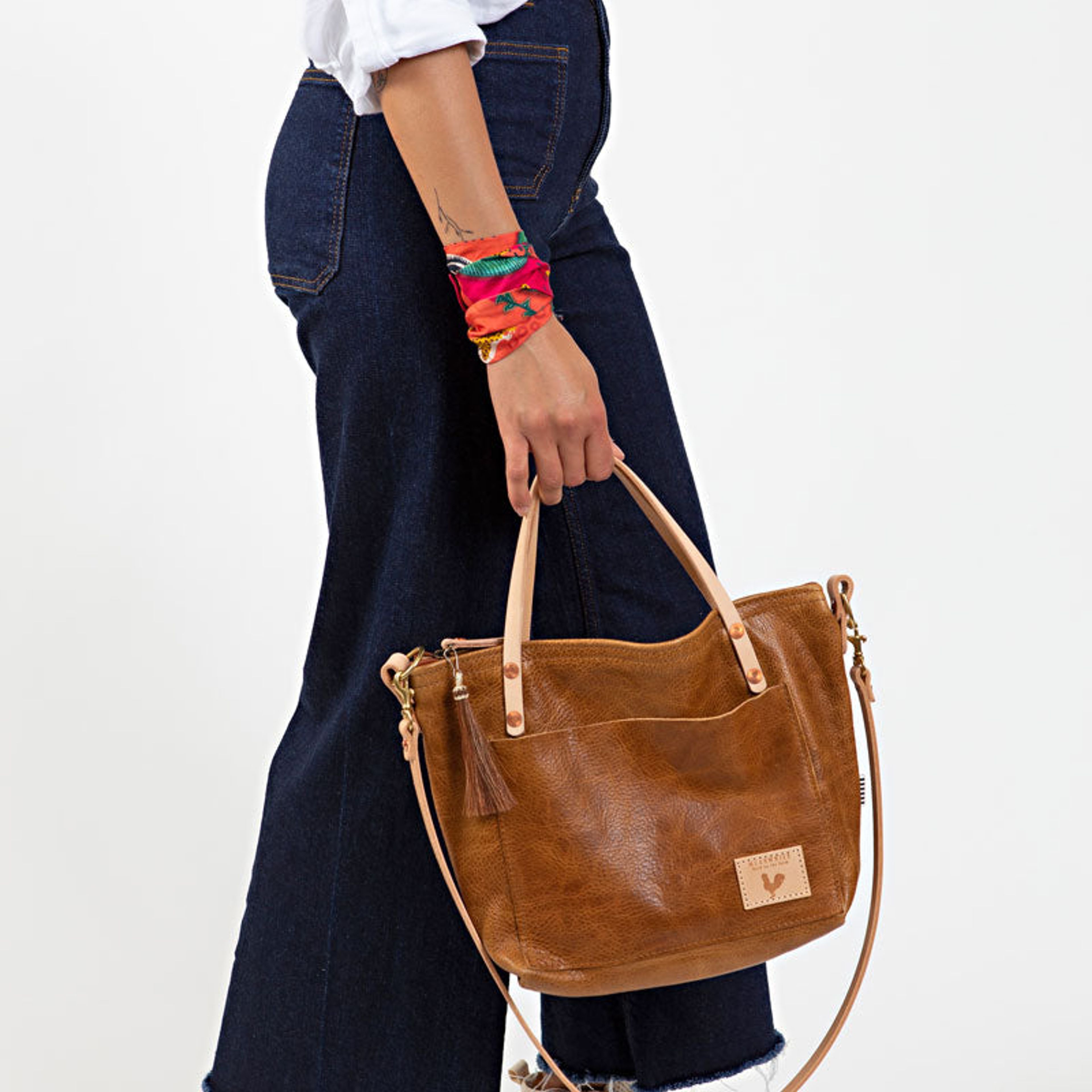 Camel Leather Small Tote