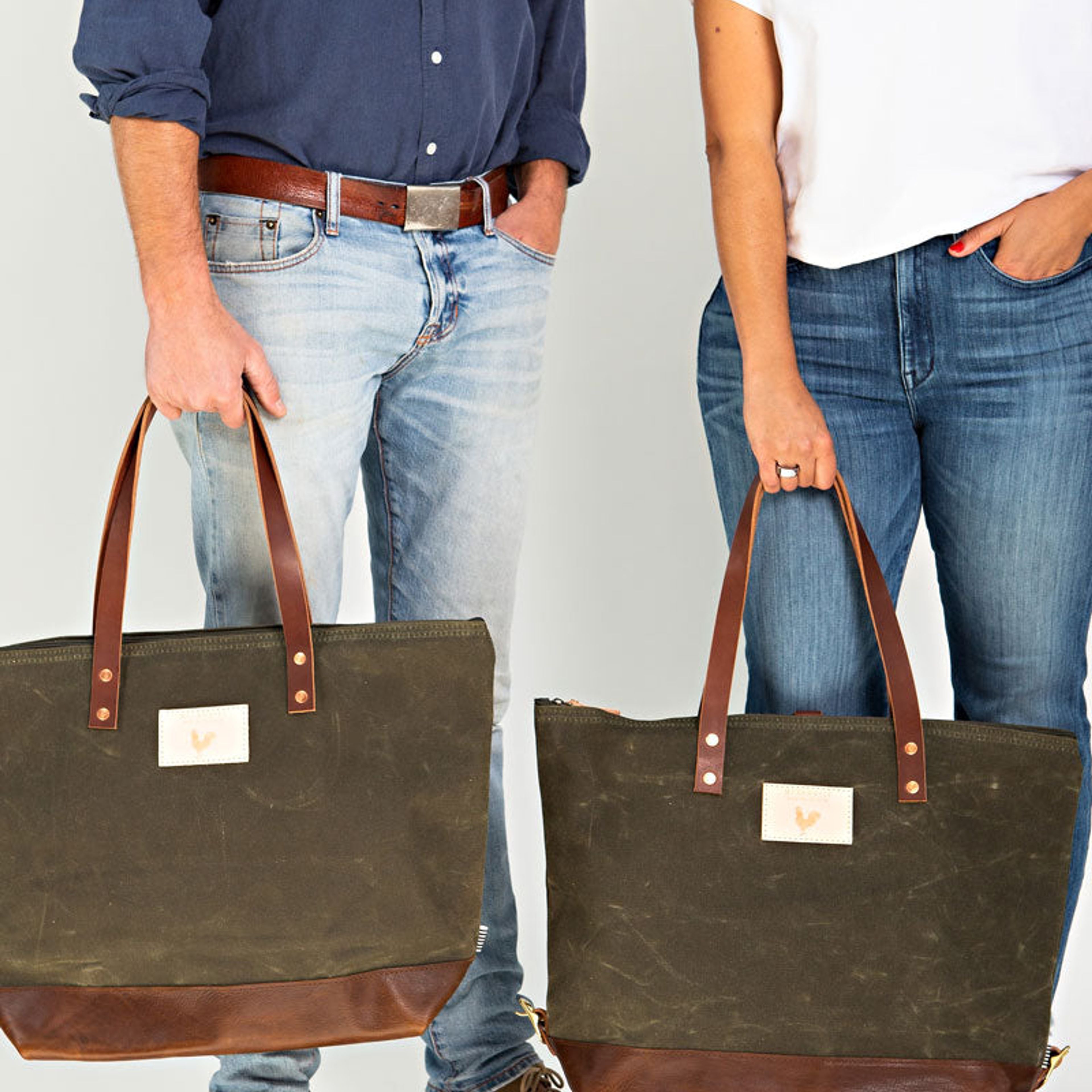 Olive Waxed Canvas Adventure Tote