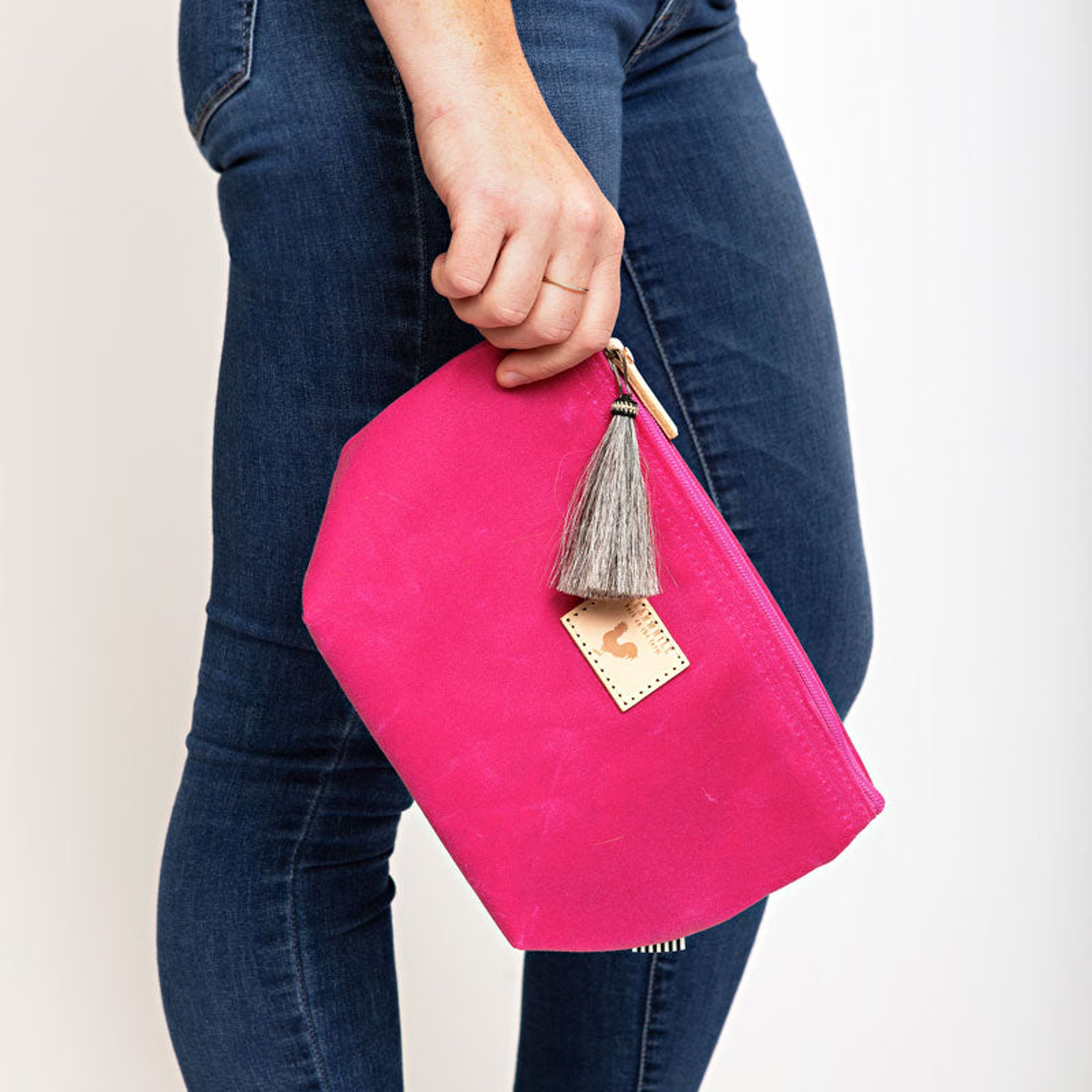 Pink Waxed Canvas Pouch