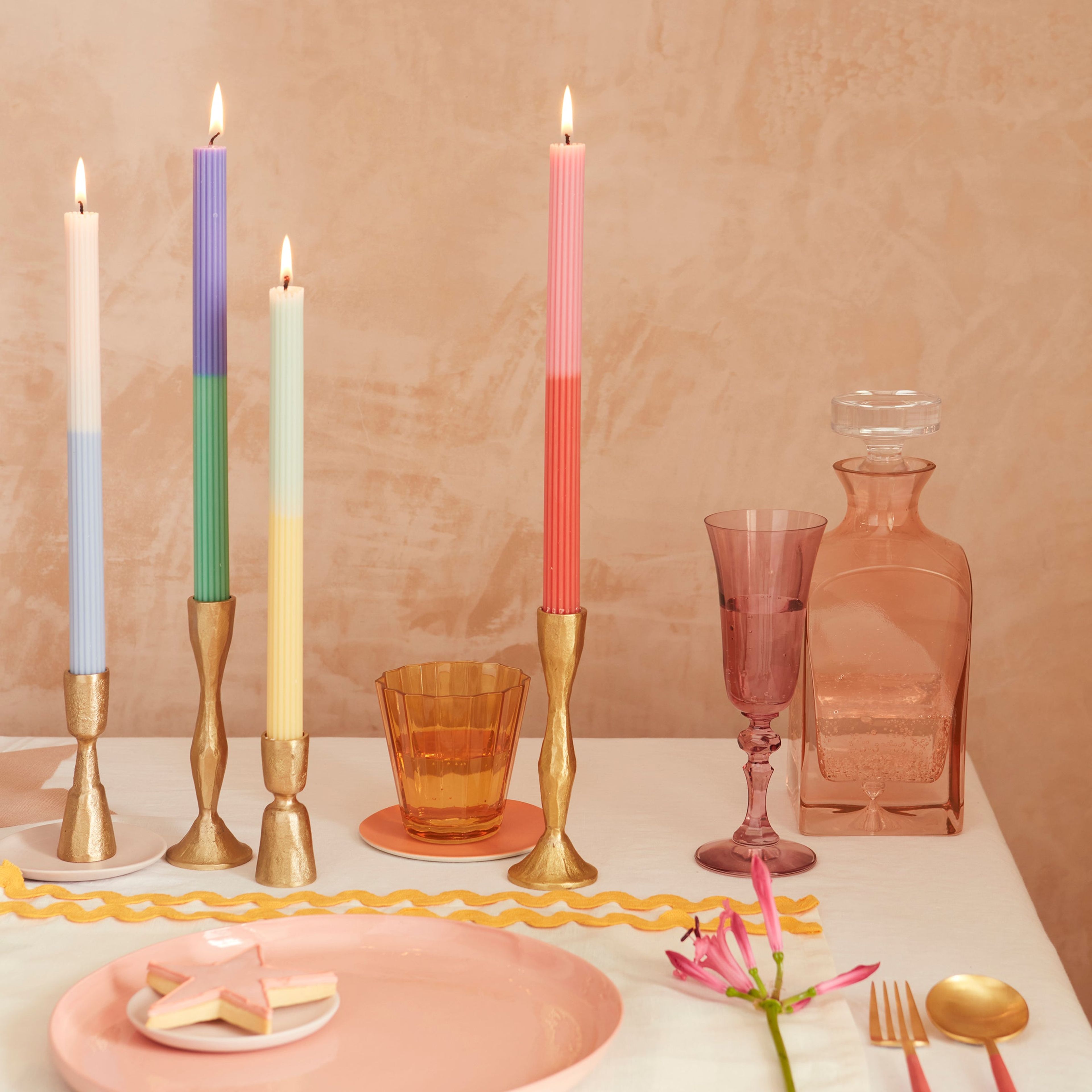Multi Block Color Table Candles (x 4)
