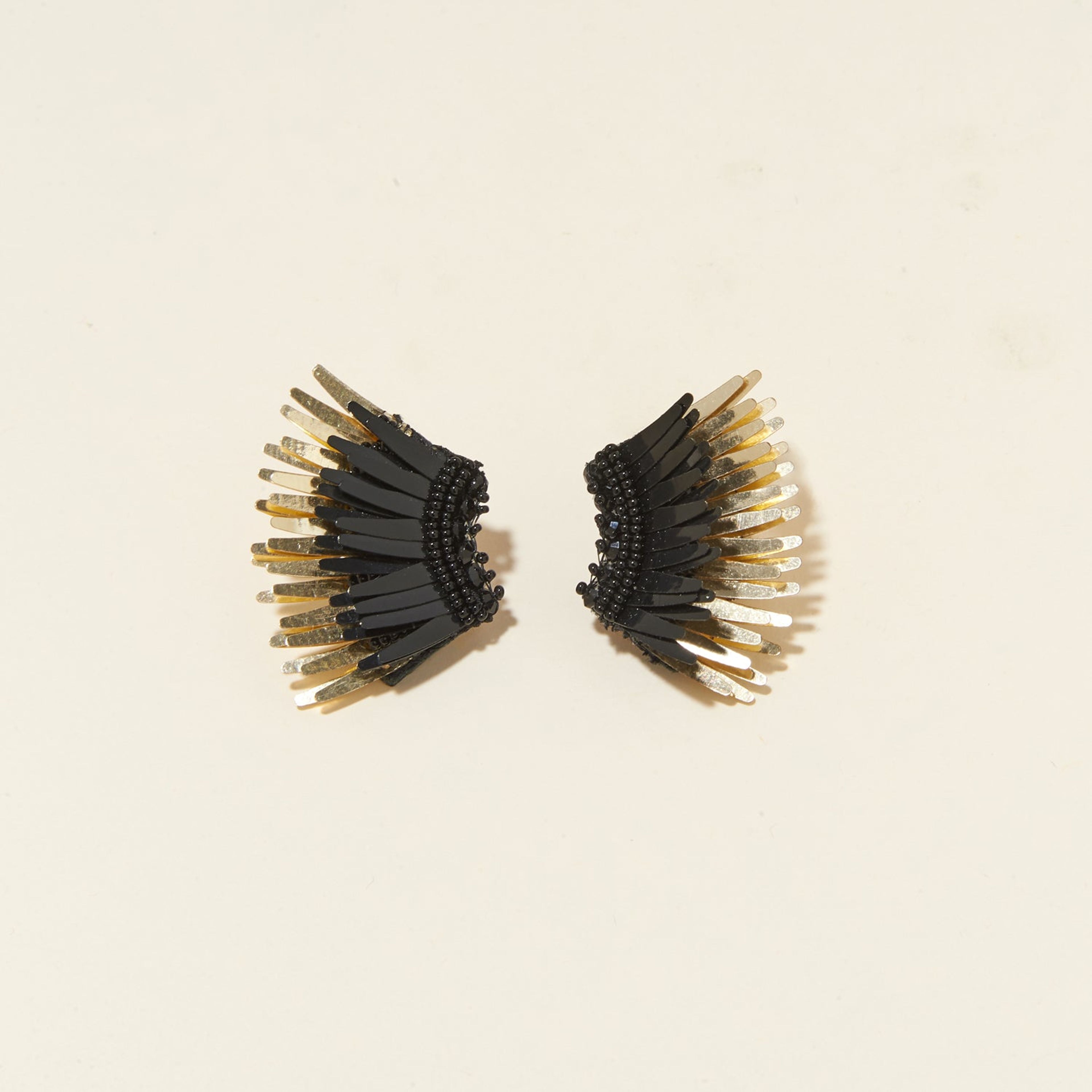 Mini Madeline Earrings Black Gold