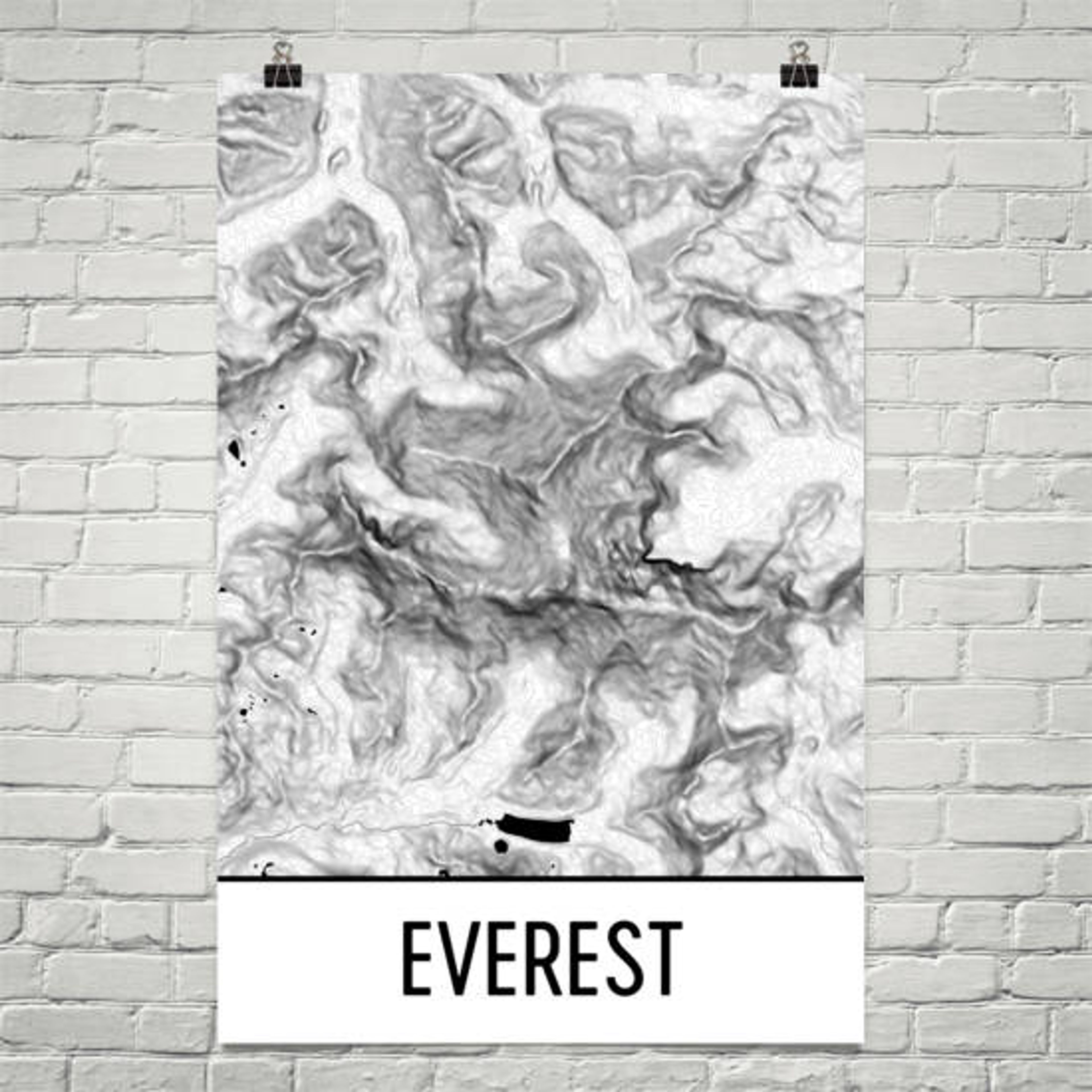 Everest Topographic Map Art