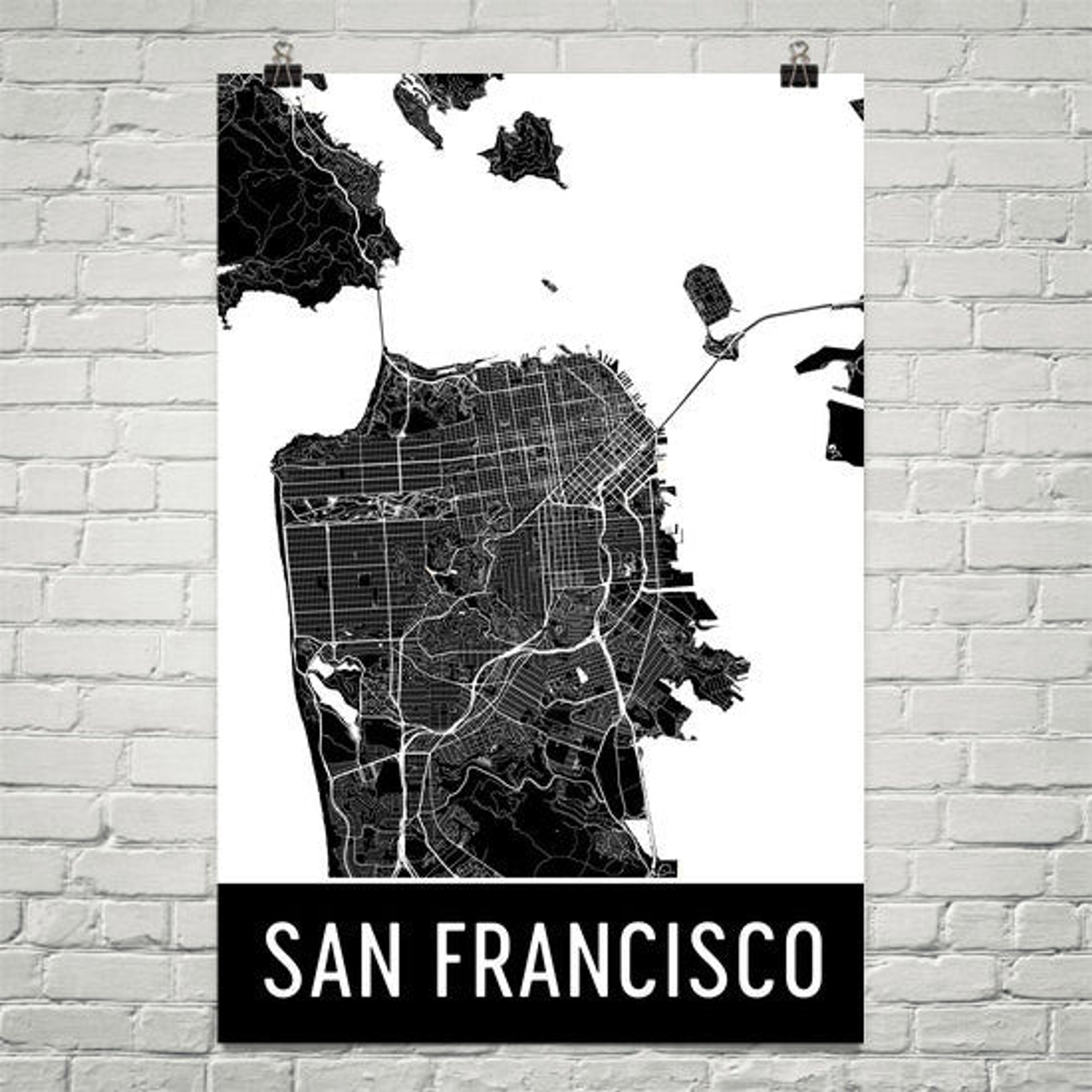 San Francisco CA Street Map Poster
