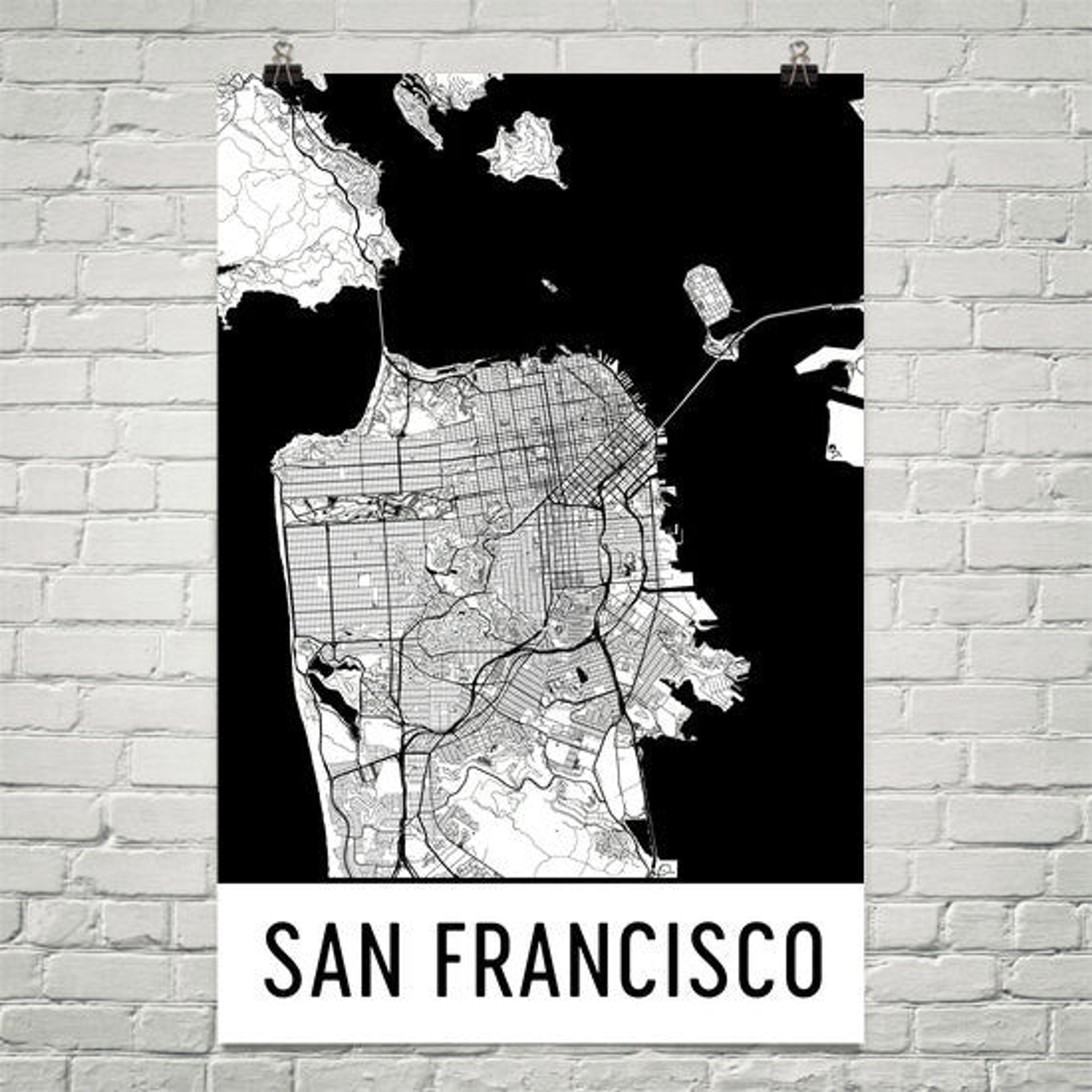 San Francisco CA Street Map Poster