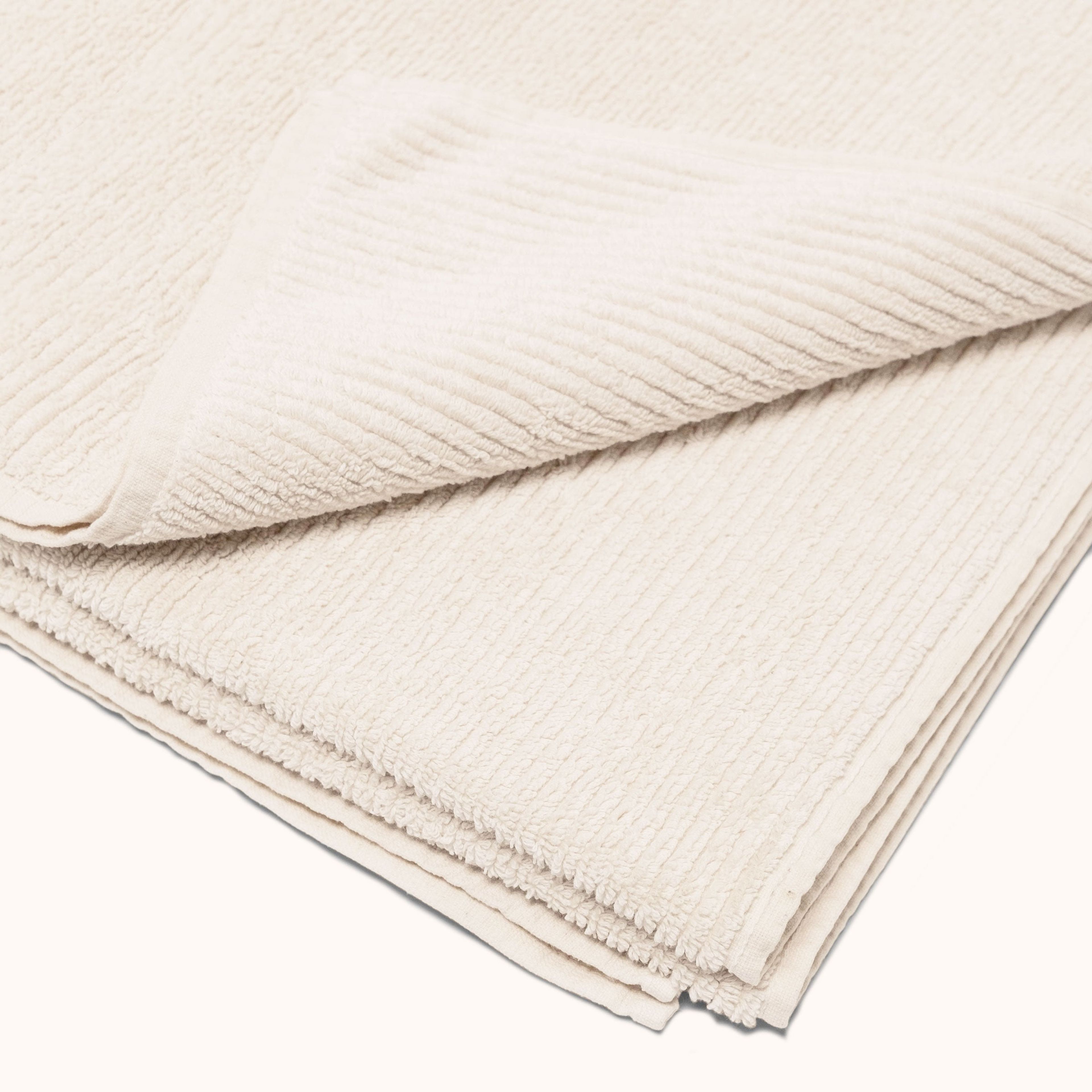 Ribbed Terry - Soft Oat, Face Towel