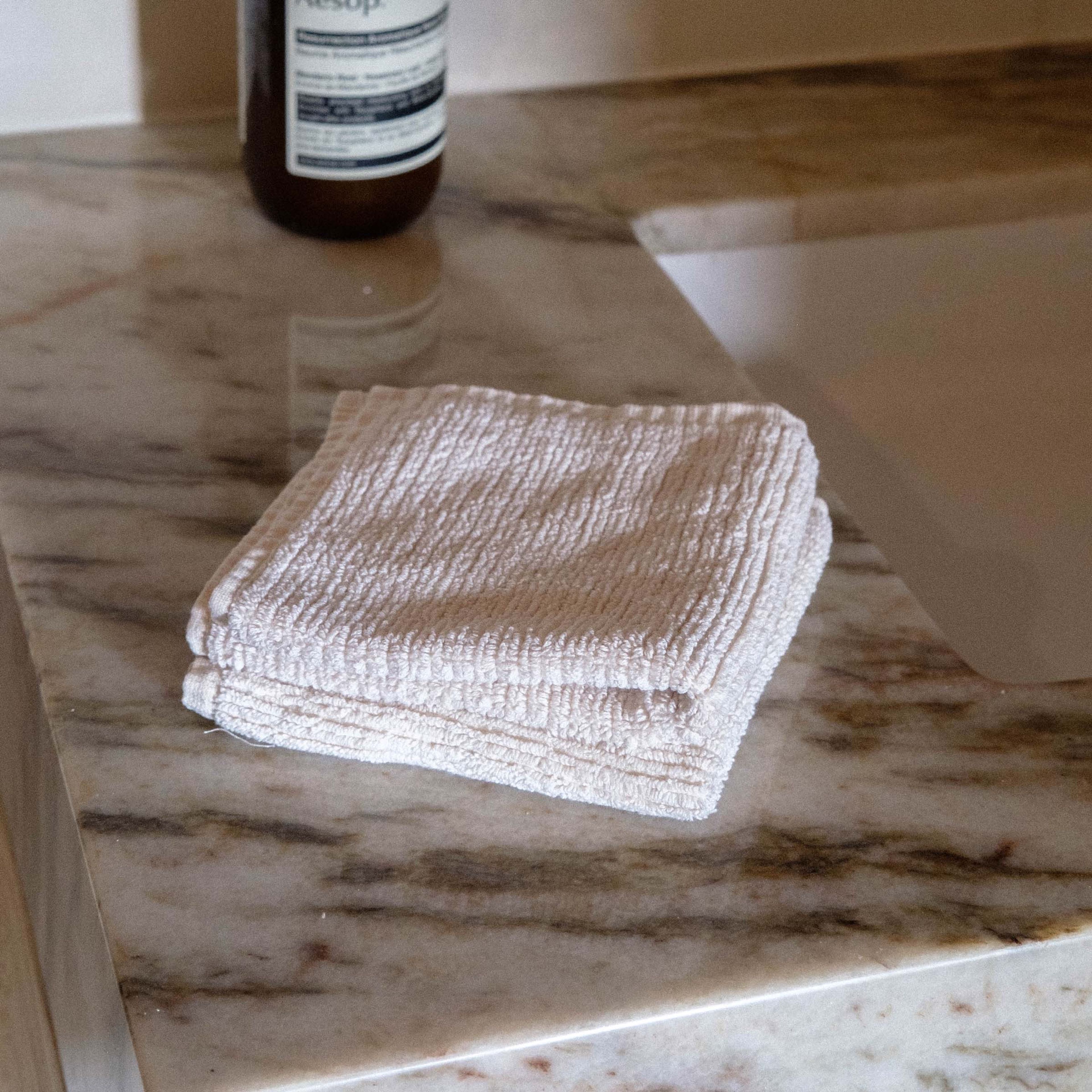 Ribbed Terry - Soft Oat, Face Towel