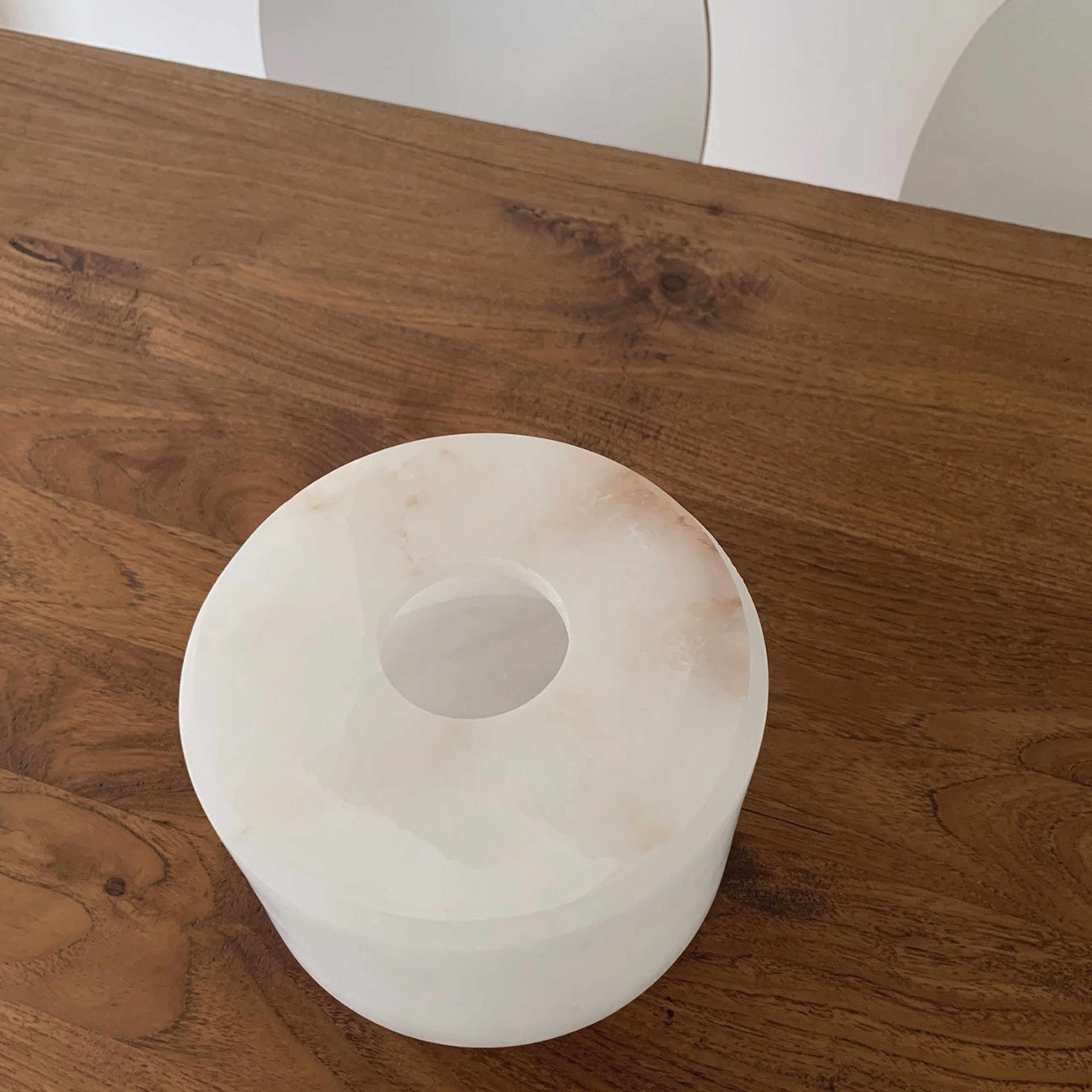 Planter/Vase Set with Ikebana Lid - Alabaster