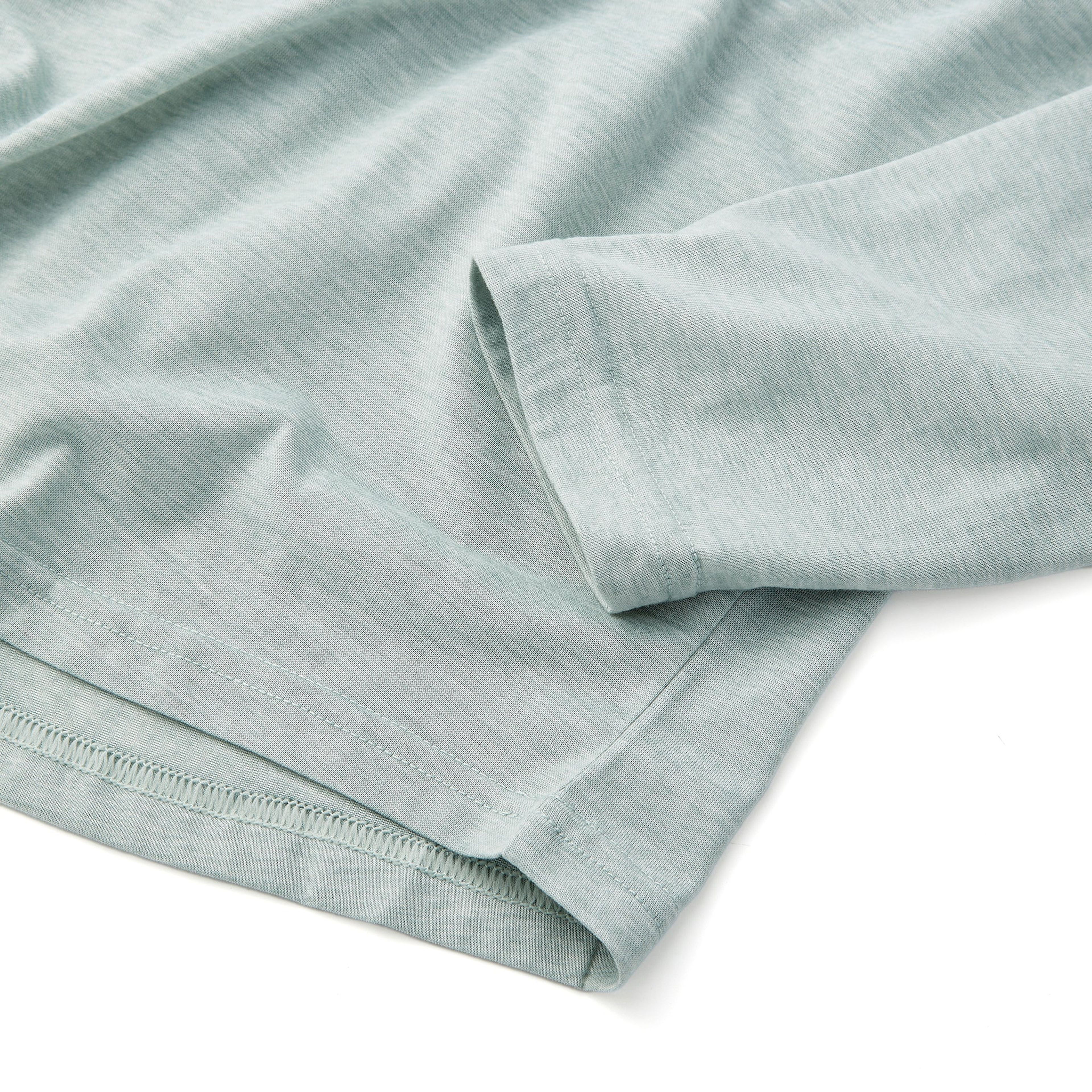 Everyday Long Sleeve Tee with Pocket in Heather Gray Green