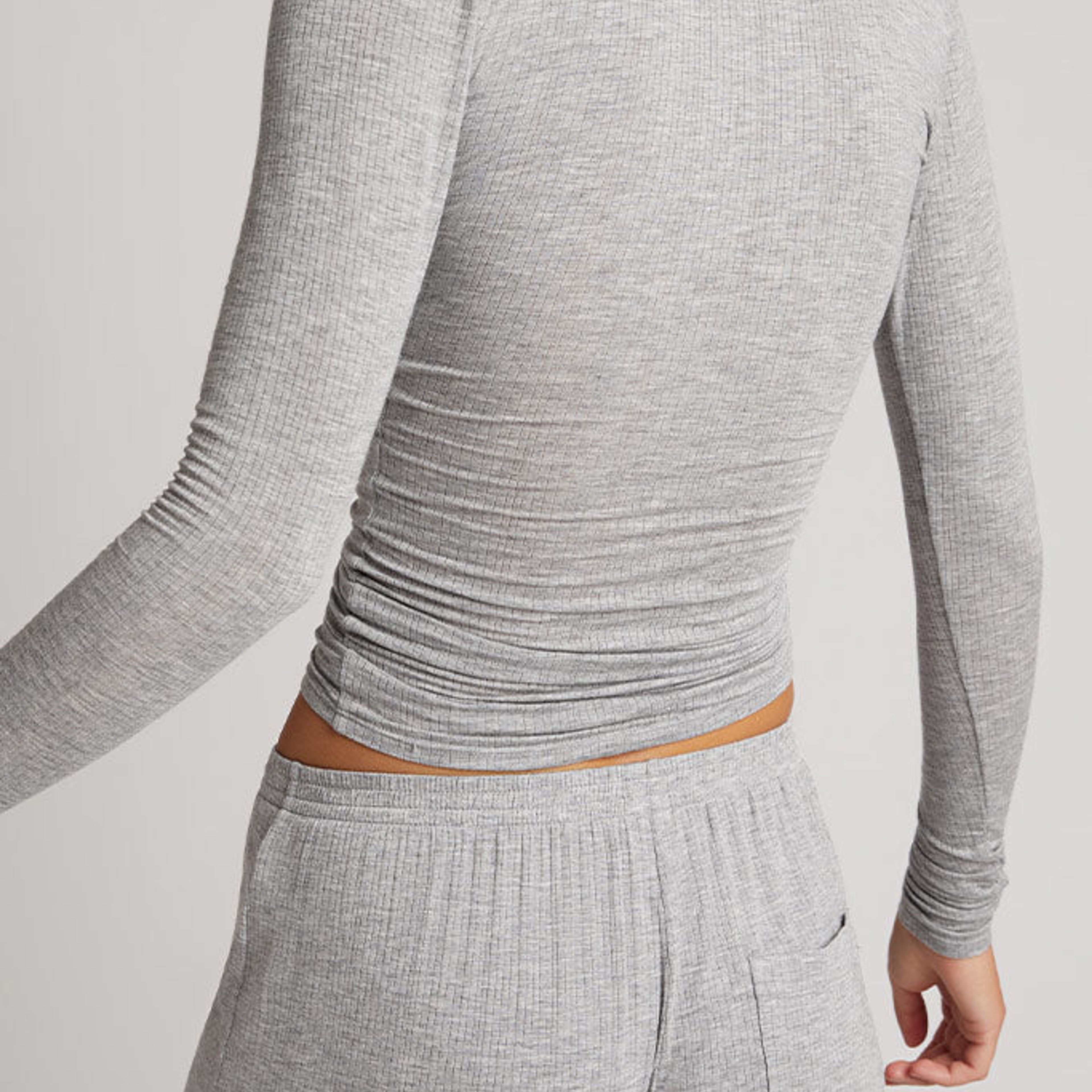 Whipped Henley in Heather Grey
