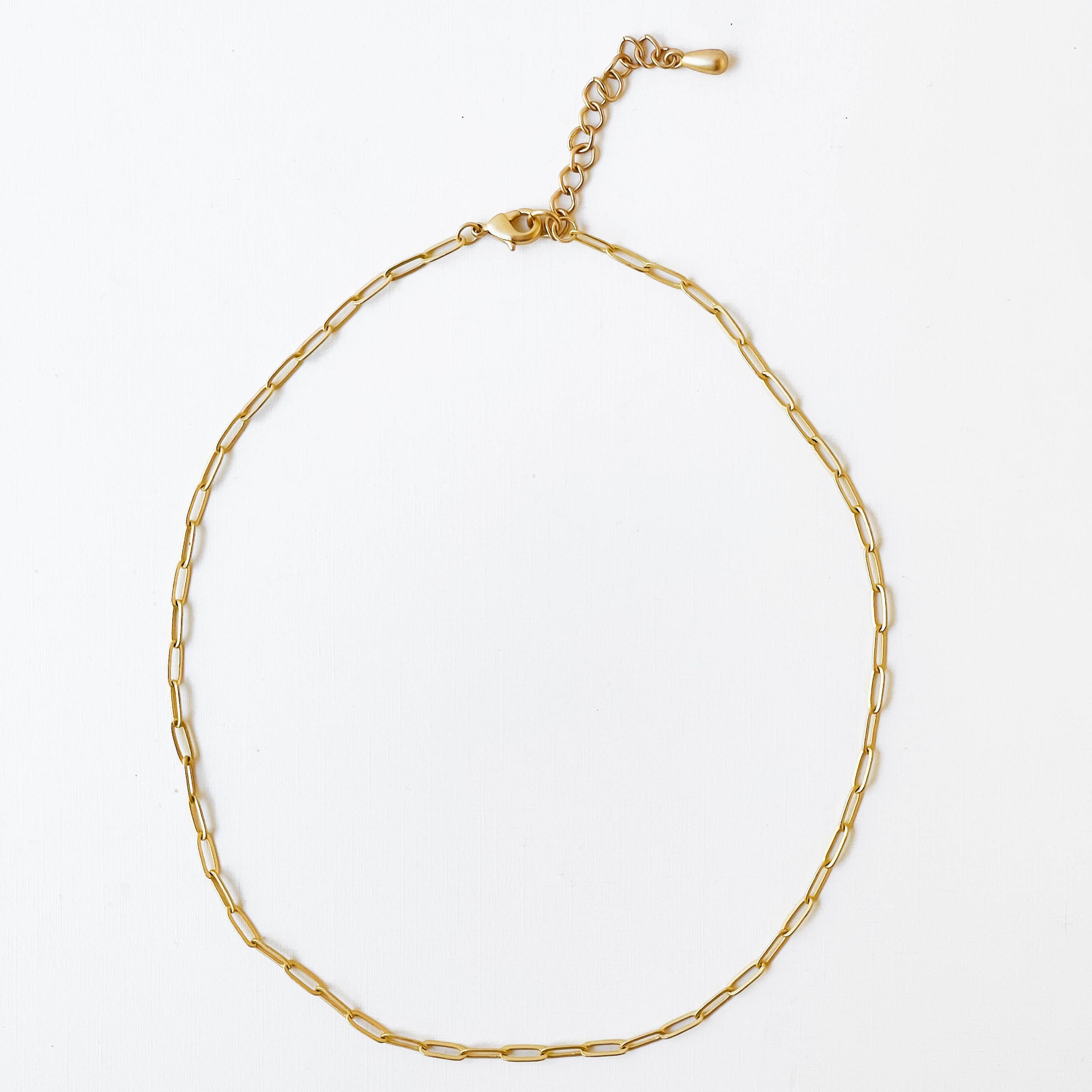 Adjustable Sweet And Dainty Gold Paperclip Necklace
