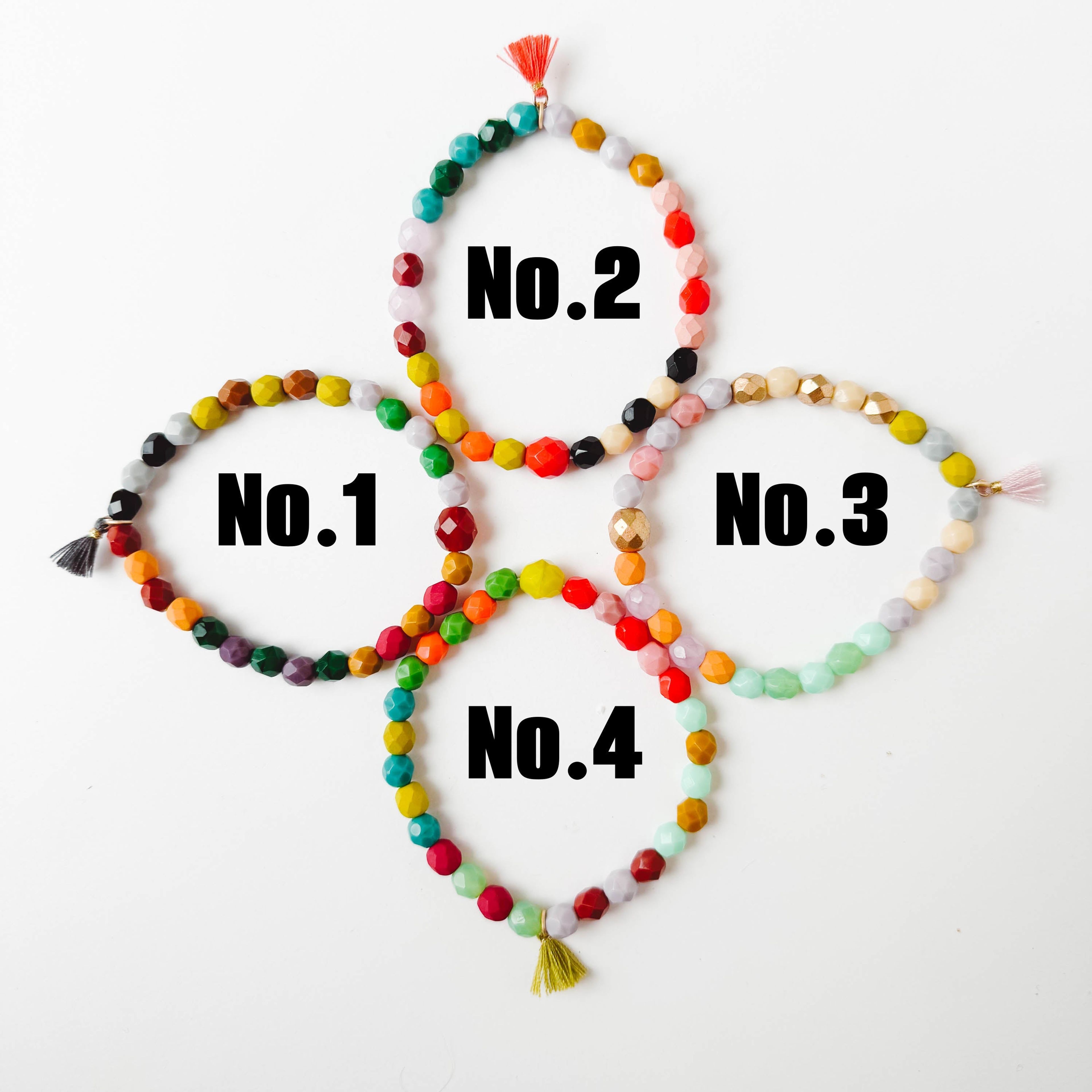 Colorful Bead Bracelet With Tassel - WS