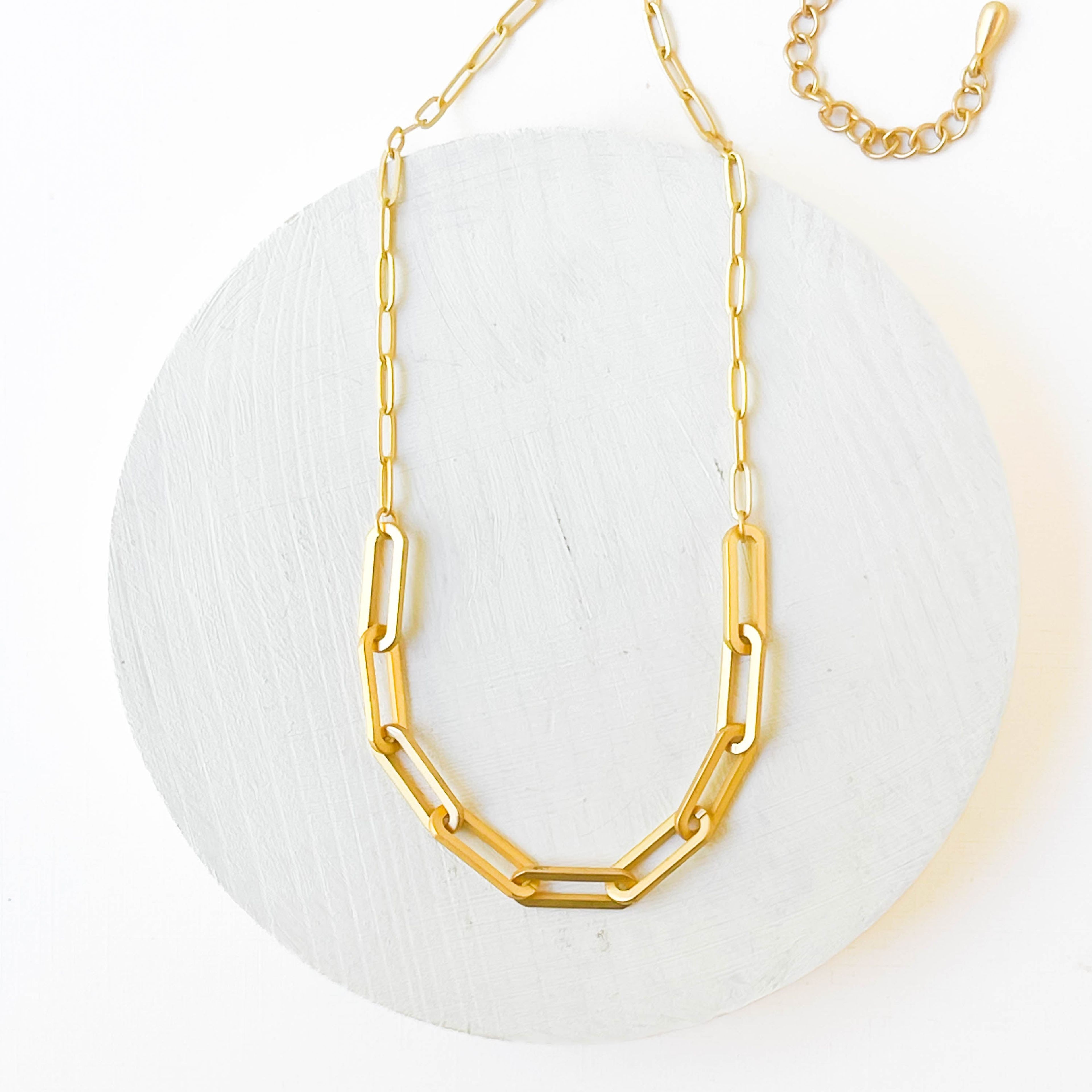 Two Style Mixed Paperclip Necklace - WS