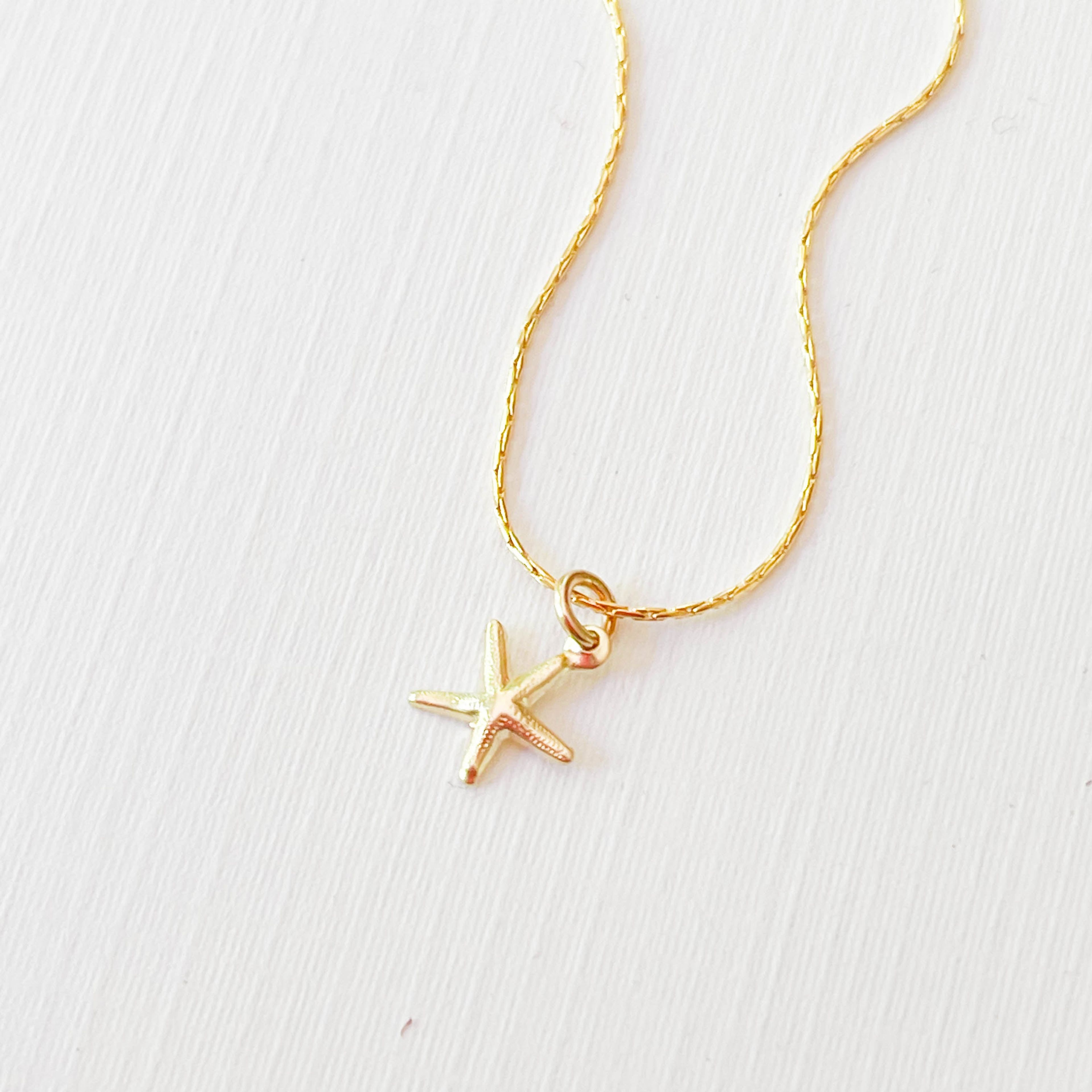 Gold Filled Charm Necklace with a Heart, Starfish or Sun