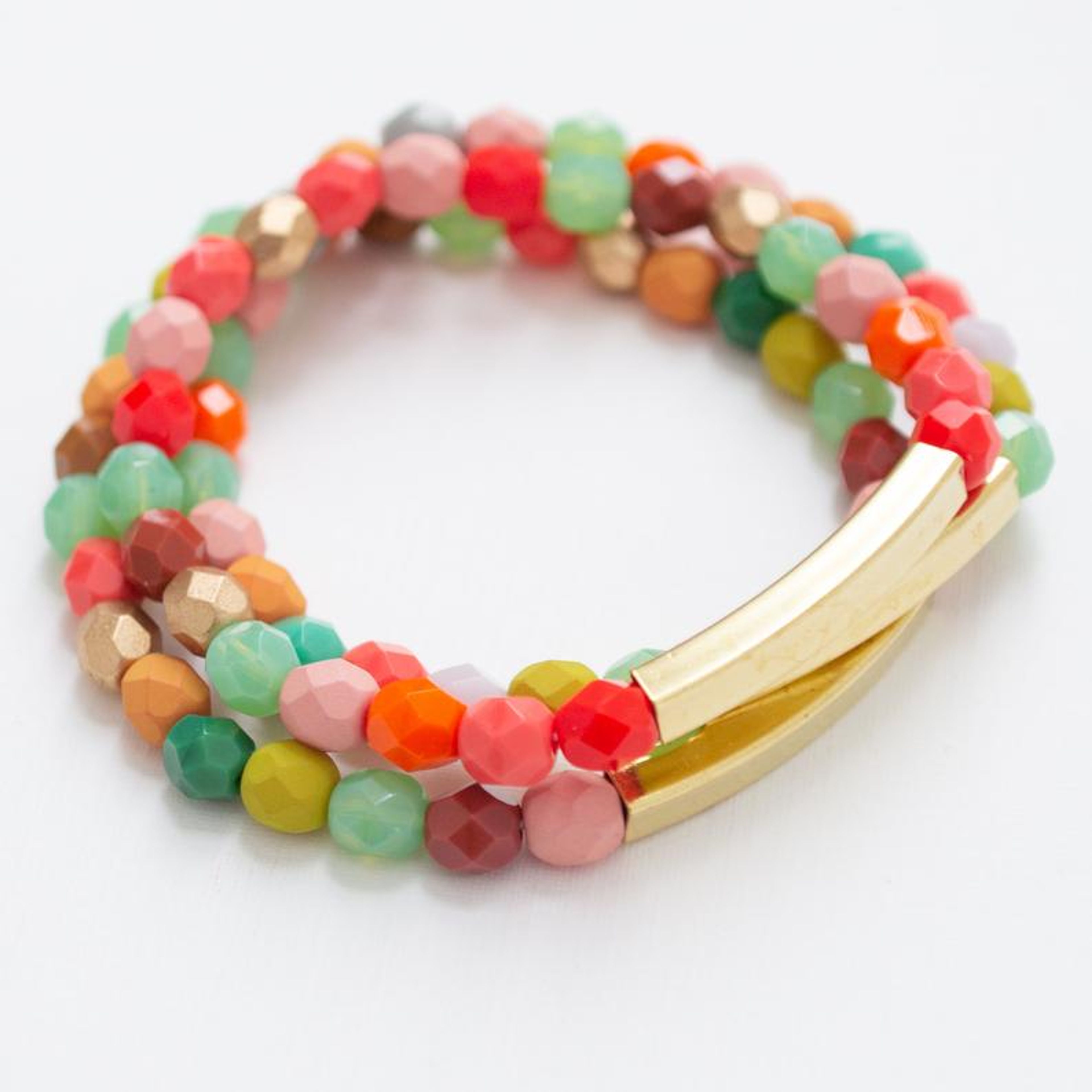 Good Vibes Colorful Stacking bracelet set