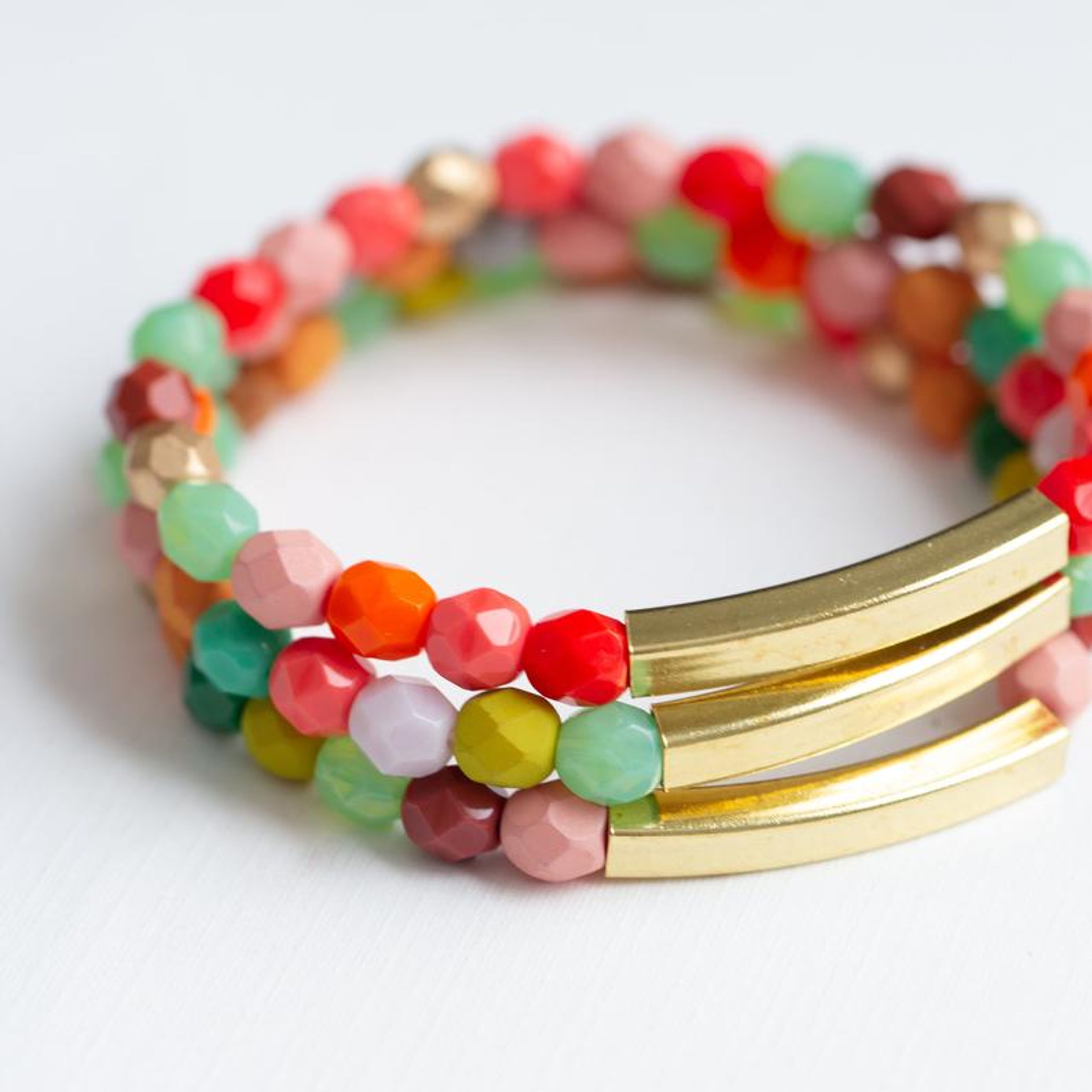 Good Vibes Colorful Stacking bracelet set
