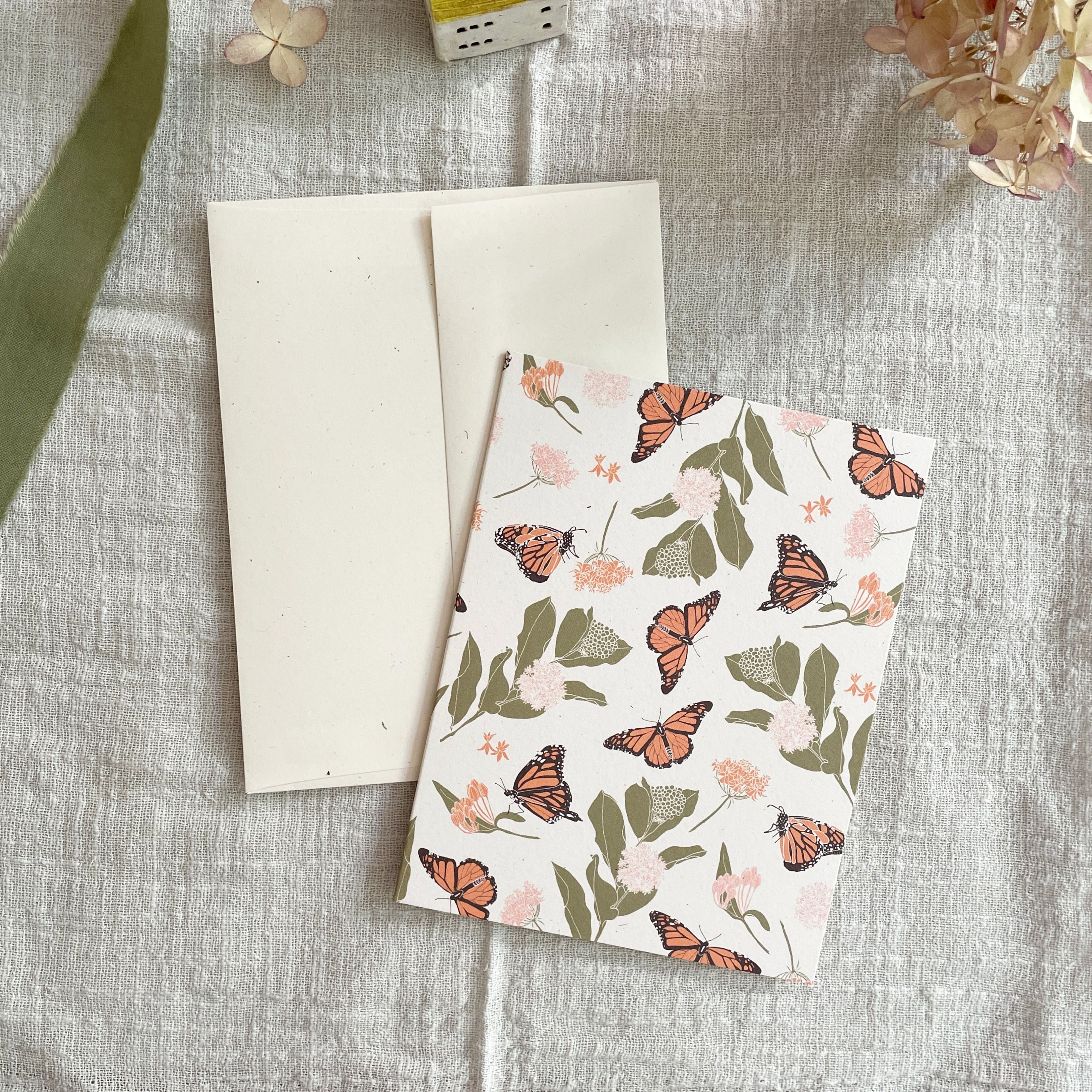 June & December - Monarchs & Milkweeds Card