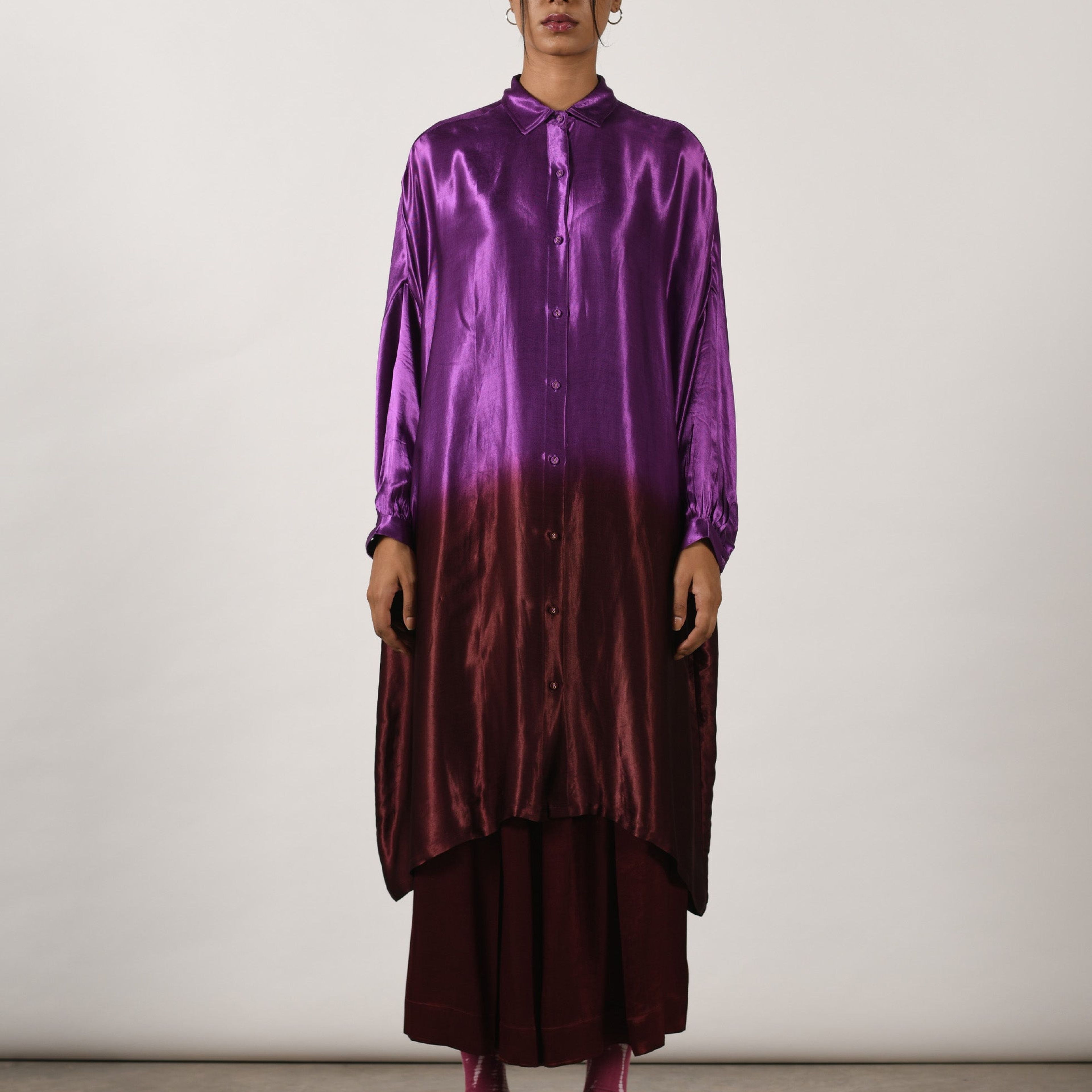 Purple Yam Square Shirt Dress