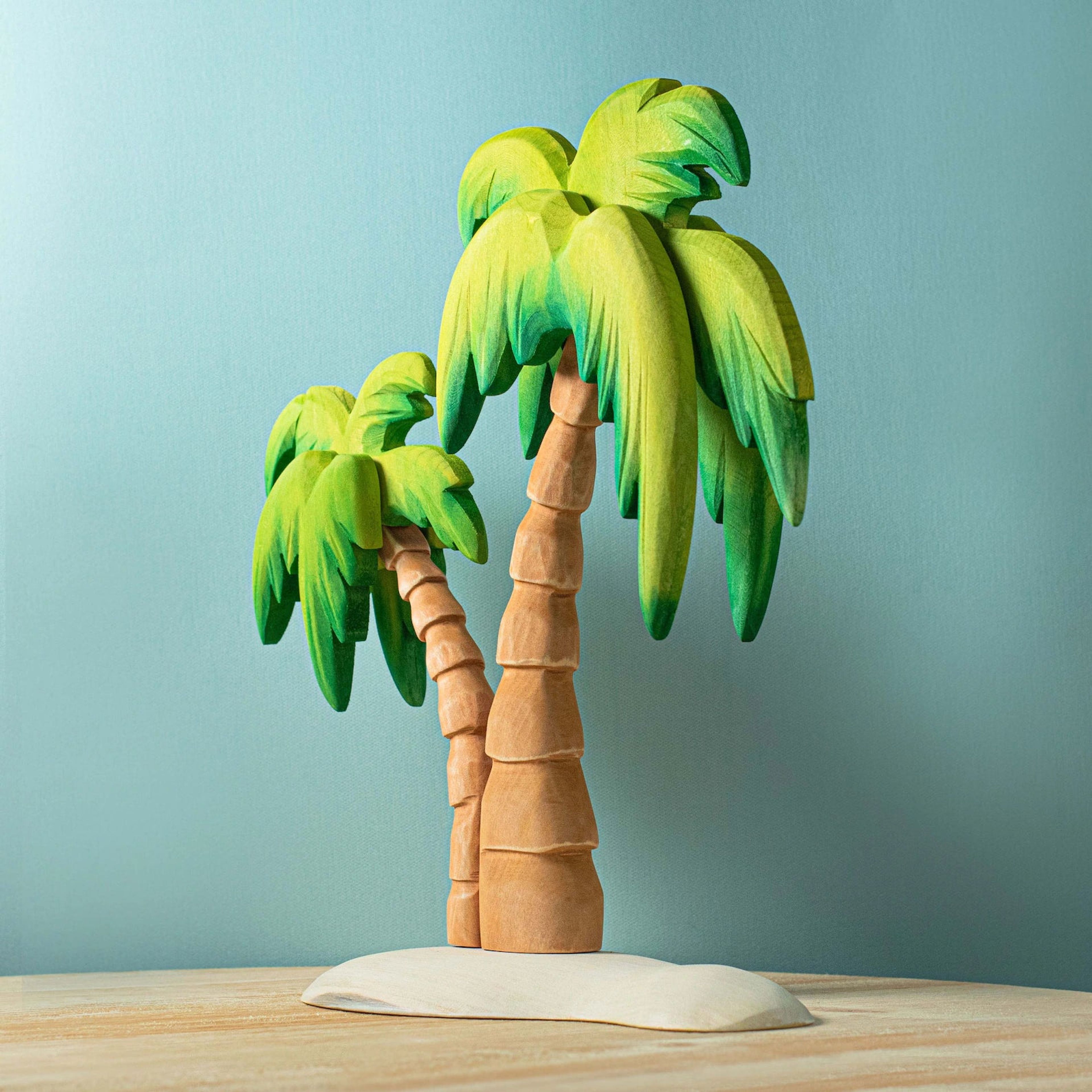 Set of Handmade Wooden Palm Trees & Waves