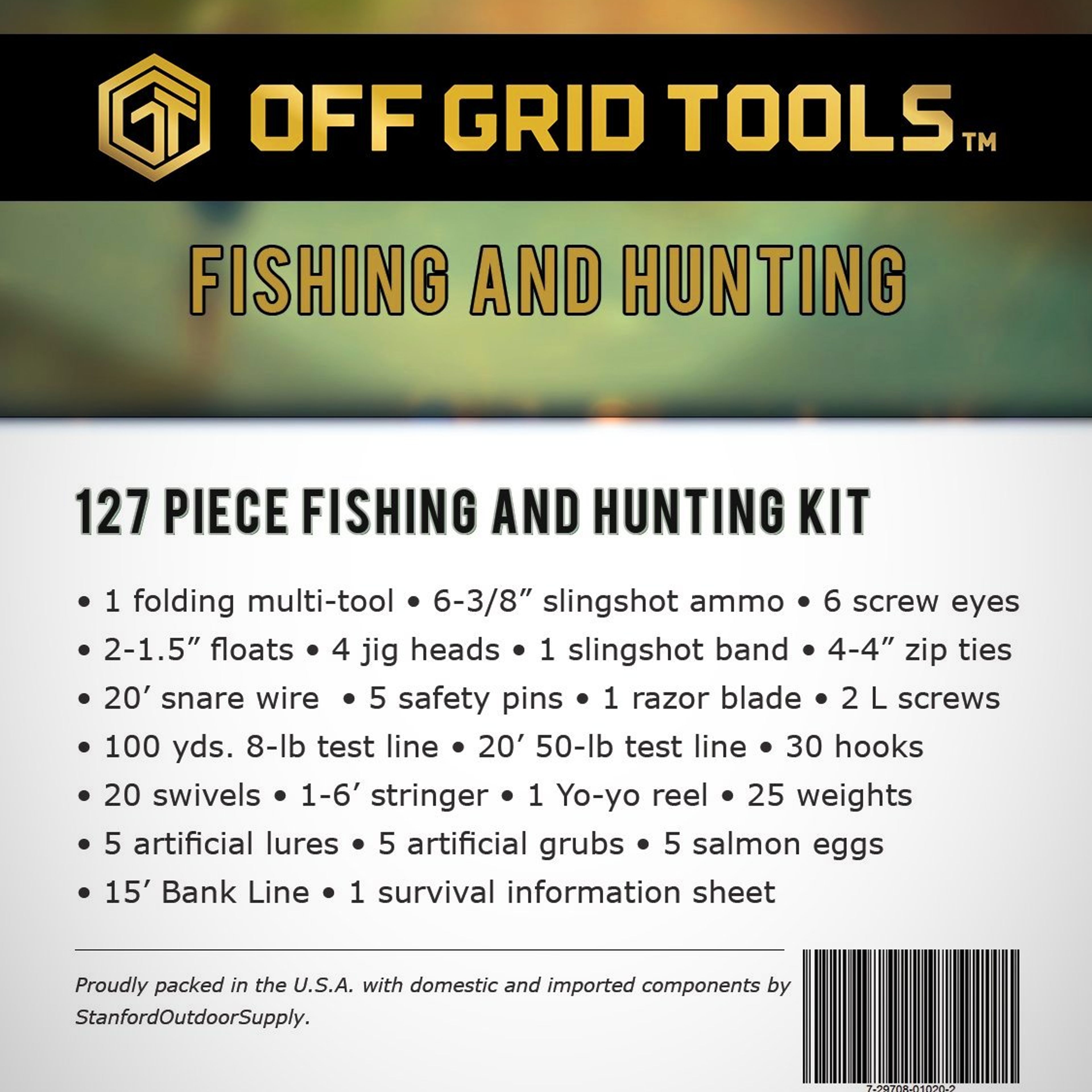 OGT Fishing & Hunting - 127 Piece Fishing & Hunting Kit