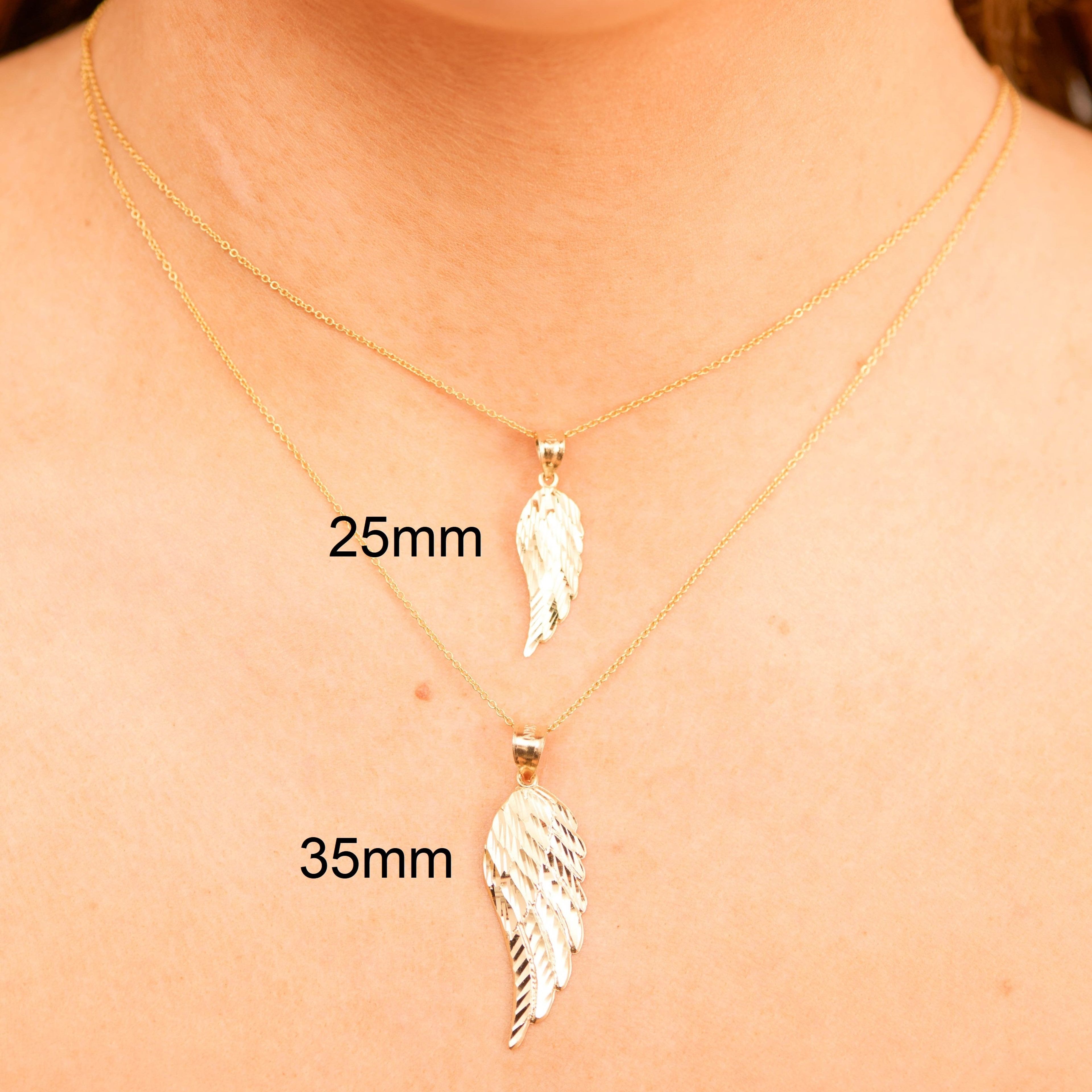 14k Gold Wing Charm Necklace