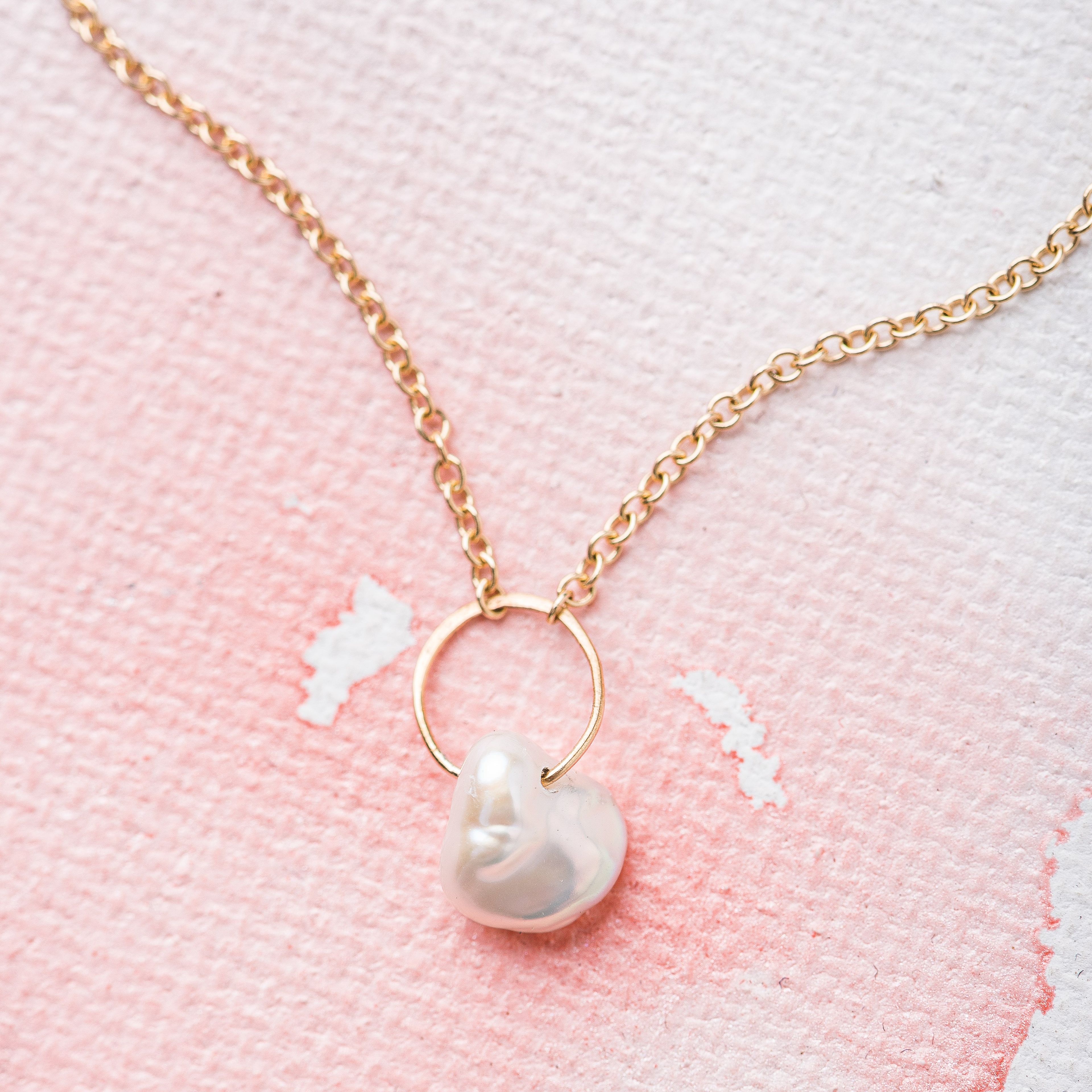 Keshi Pearl Necklace in 14k Gold