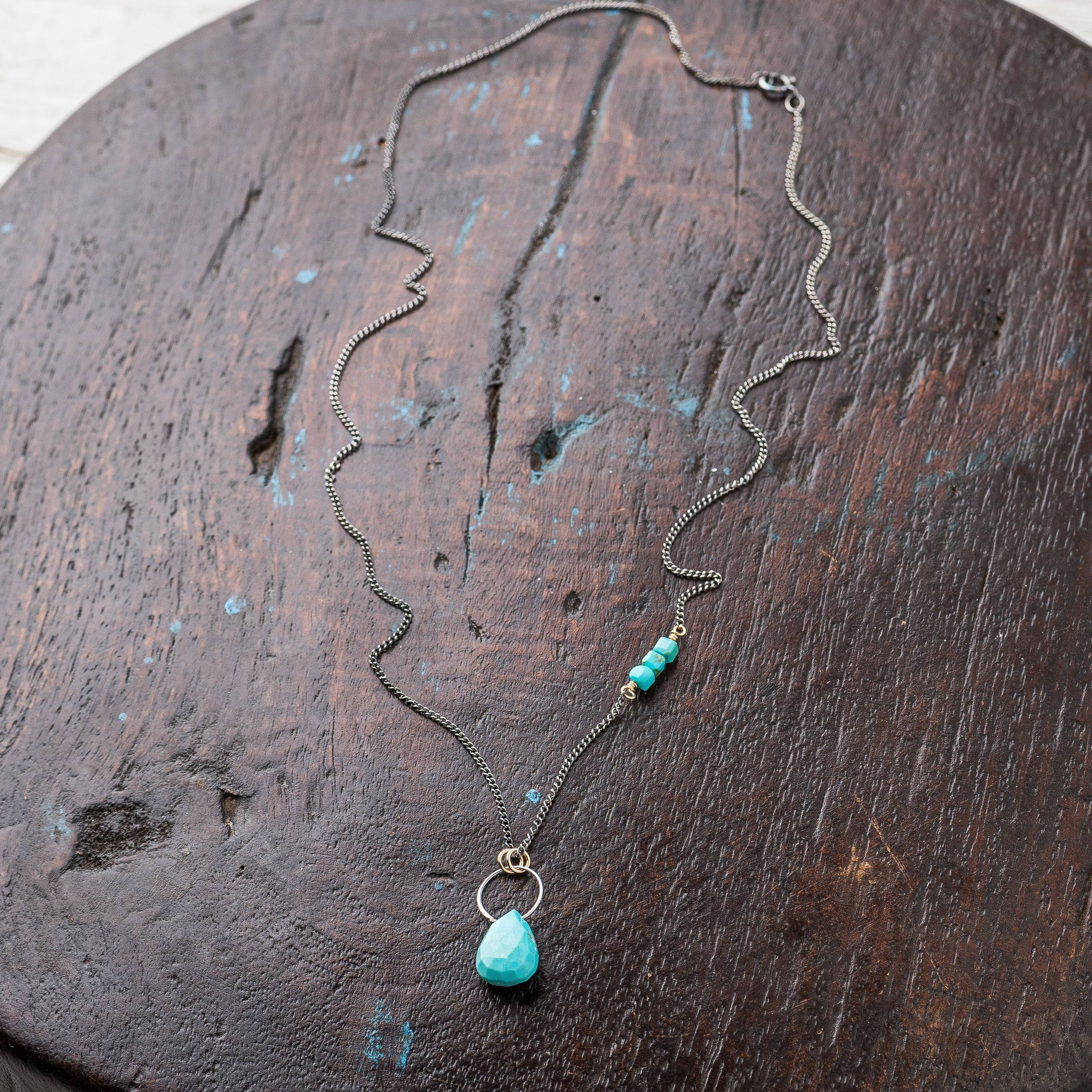 Turquoise Gemstone Drop Necklace