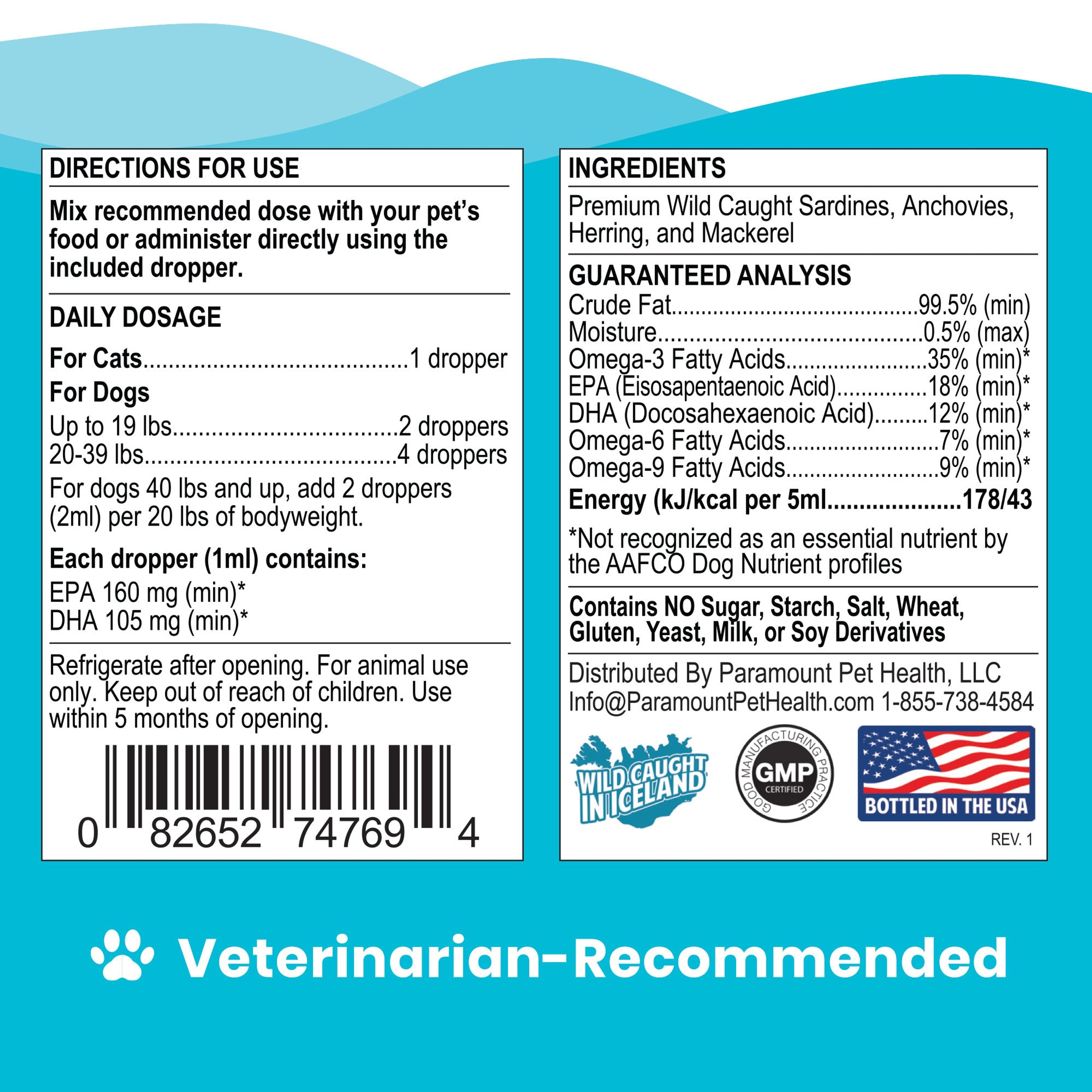 Omega-3 Fish Oil for Cats and Small Dogs
