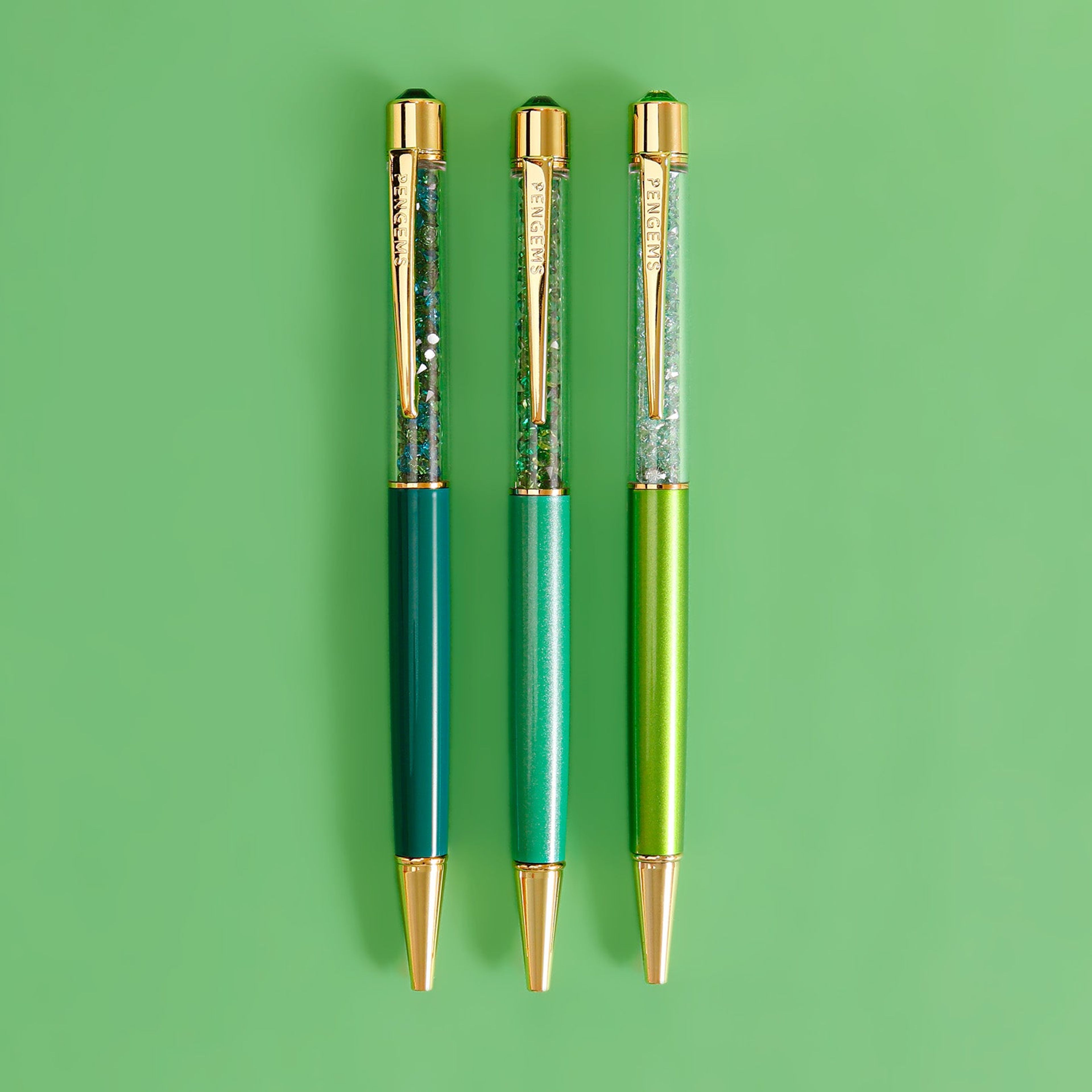 Favorite Greens Collection 3-pc Crystal Pen Set