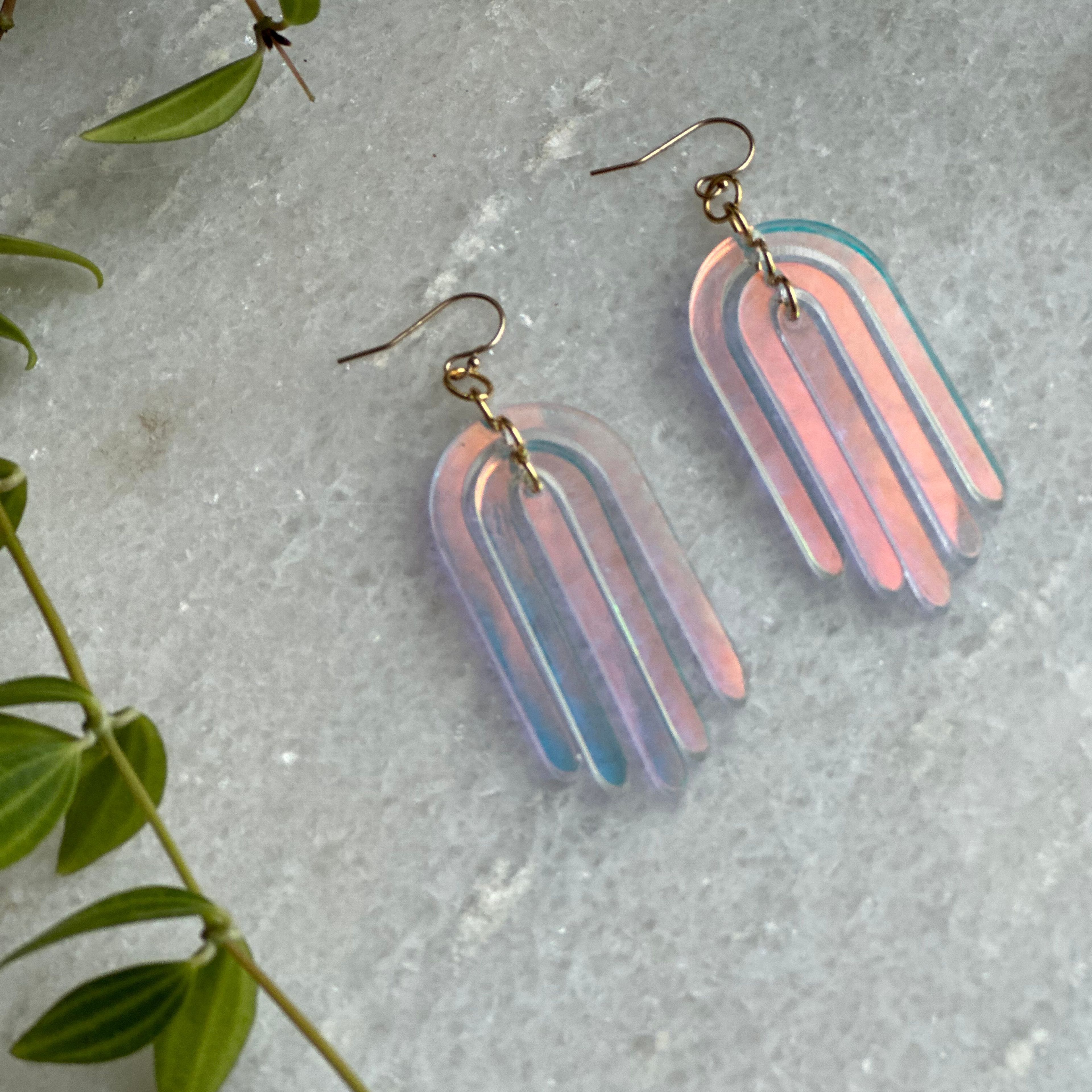 Iridescent Rainbow Earrings