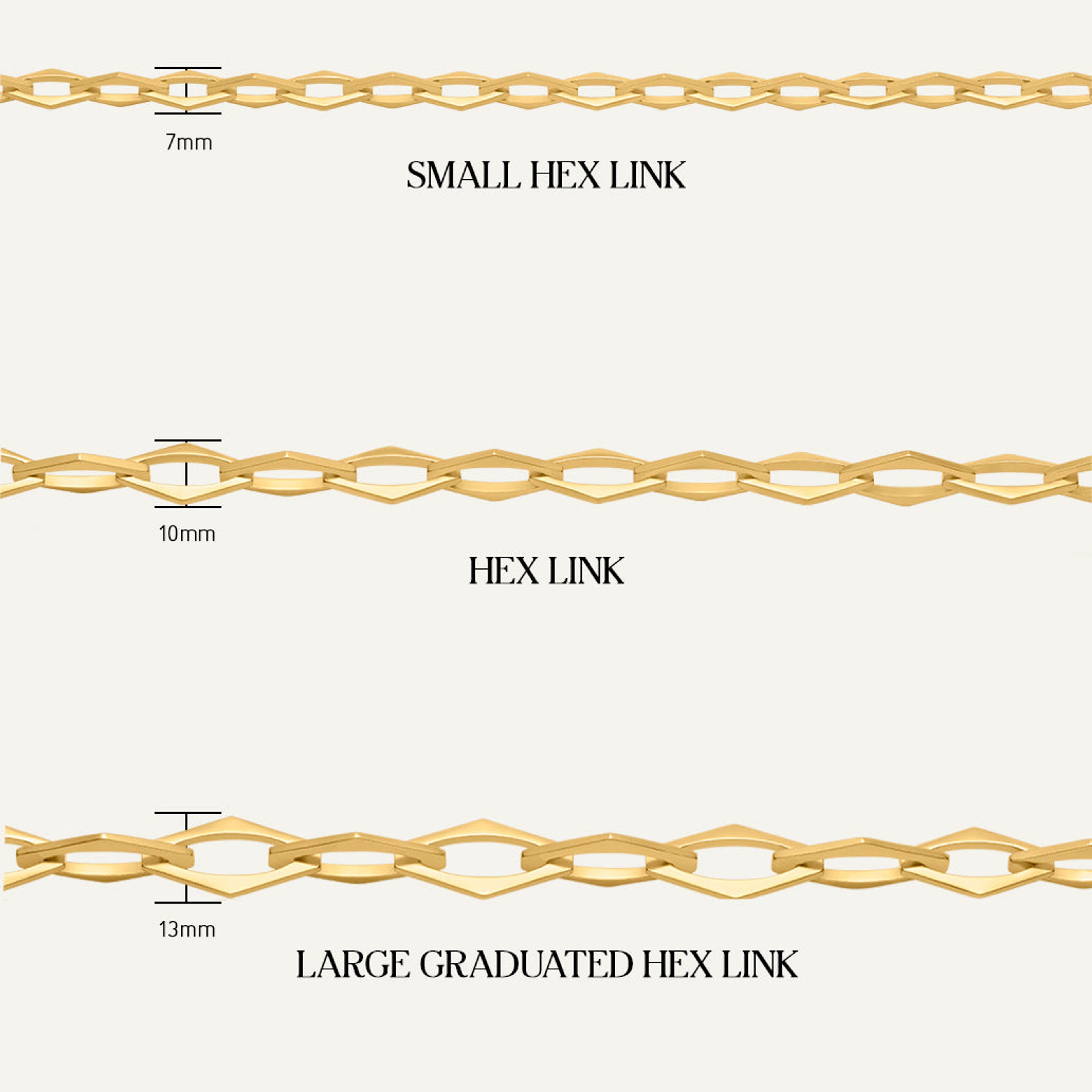 Graduated Hex Link Necklace