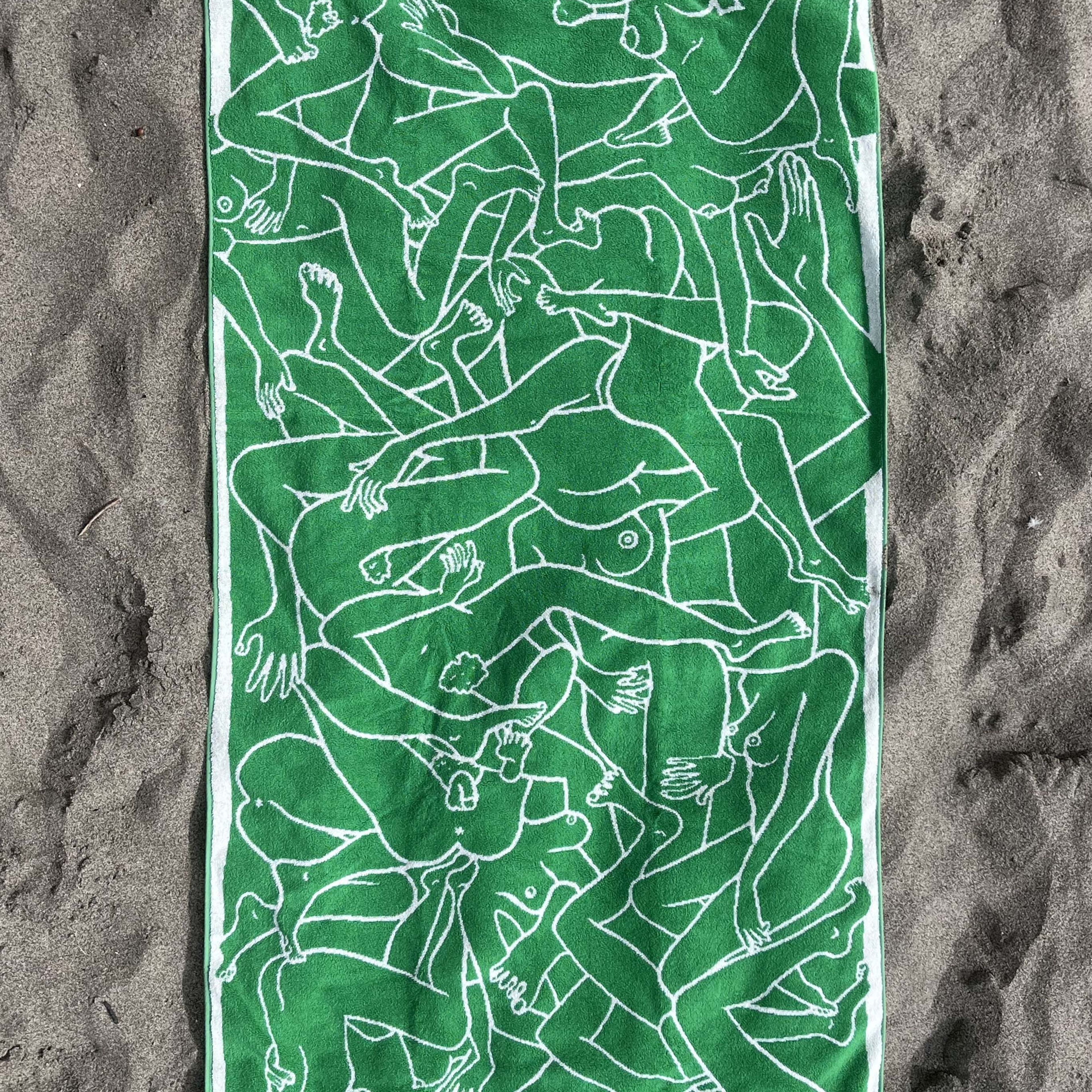 Nude Beach & Mini Hand Towels ~ Lime