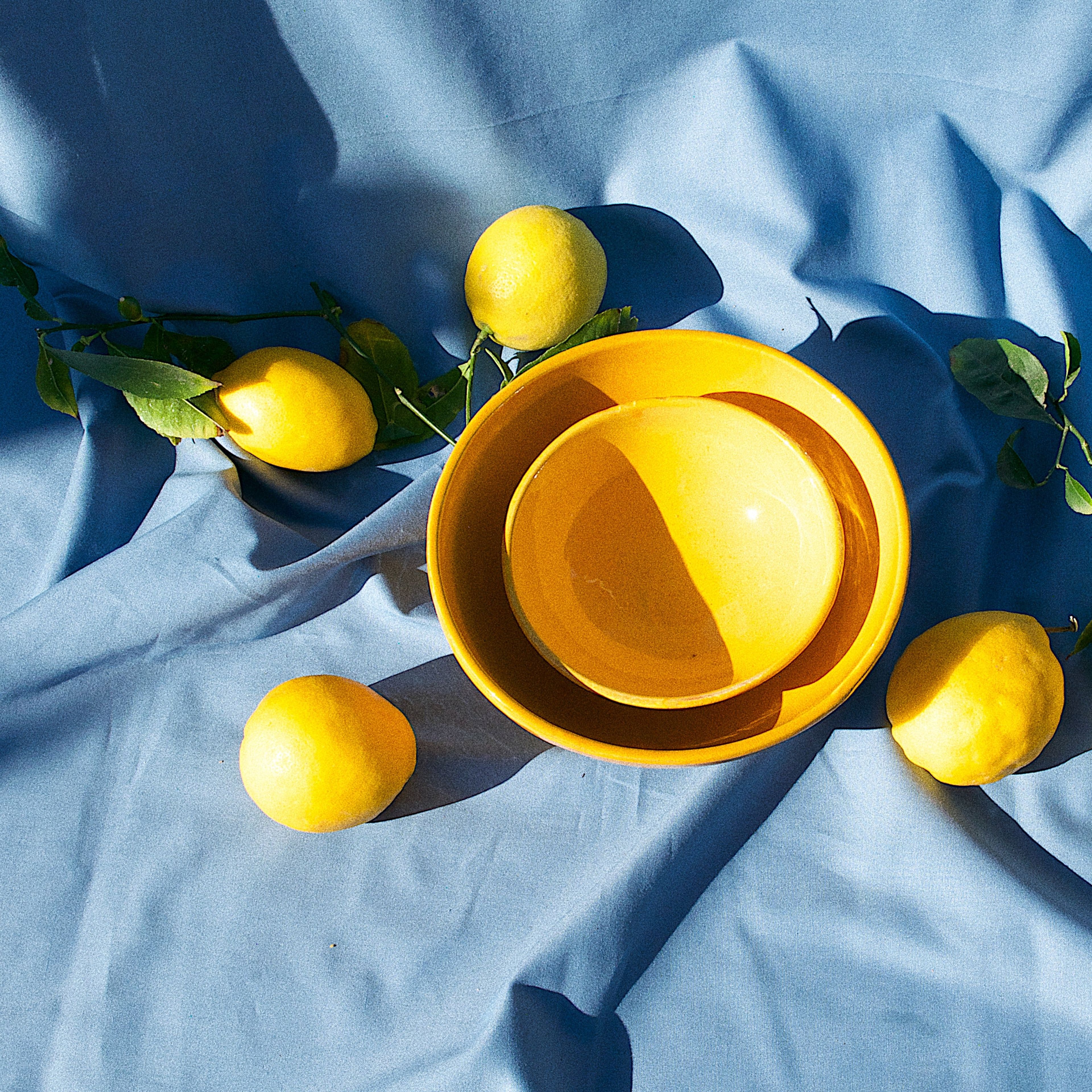 Medium bowl with yellow glaze