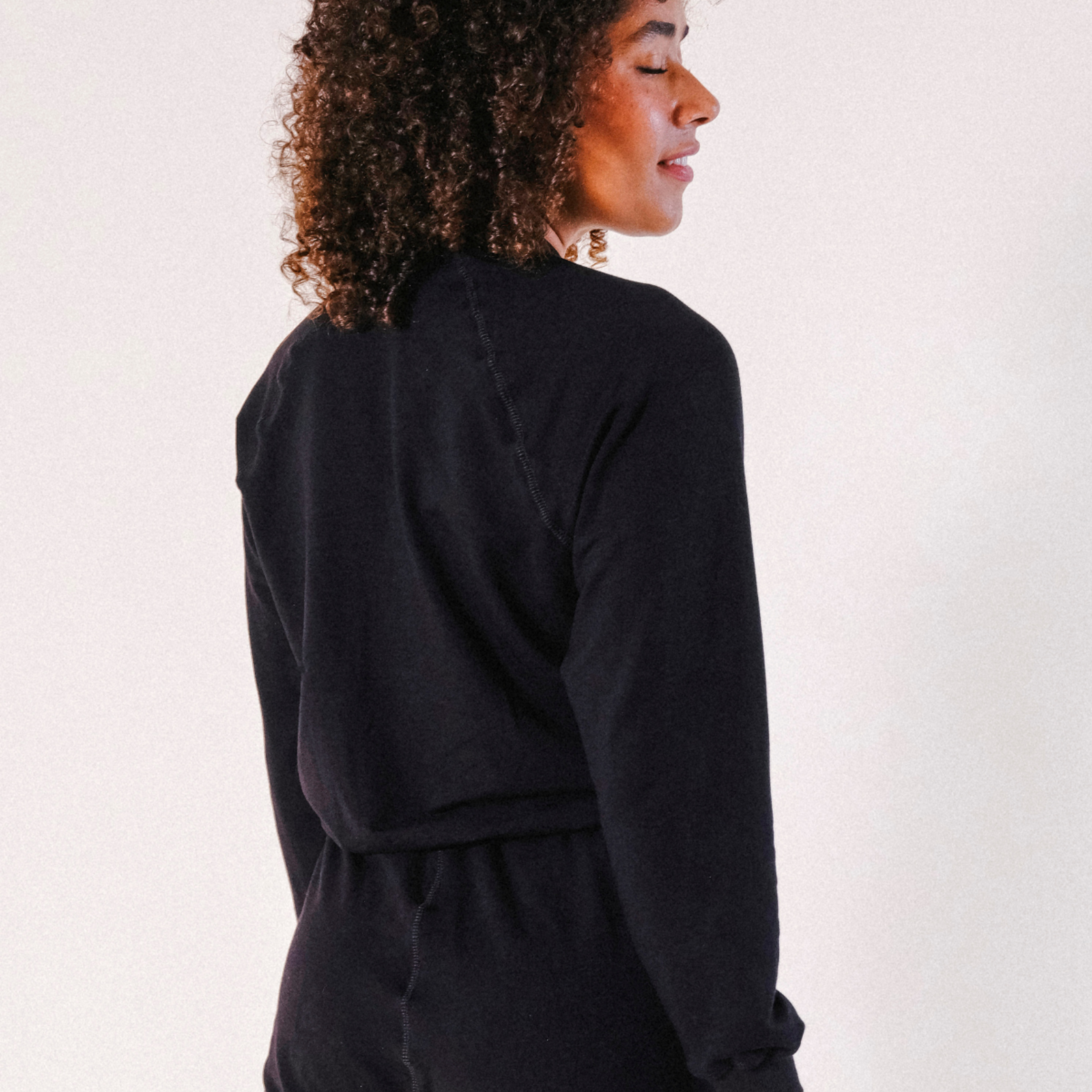 Agnes Raglan Organic Cotton + Tencel Sweatshirt - Black