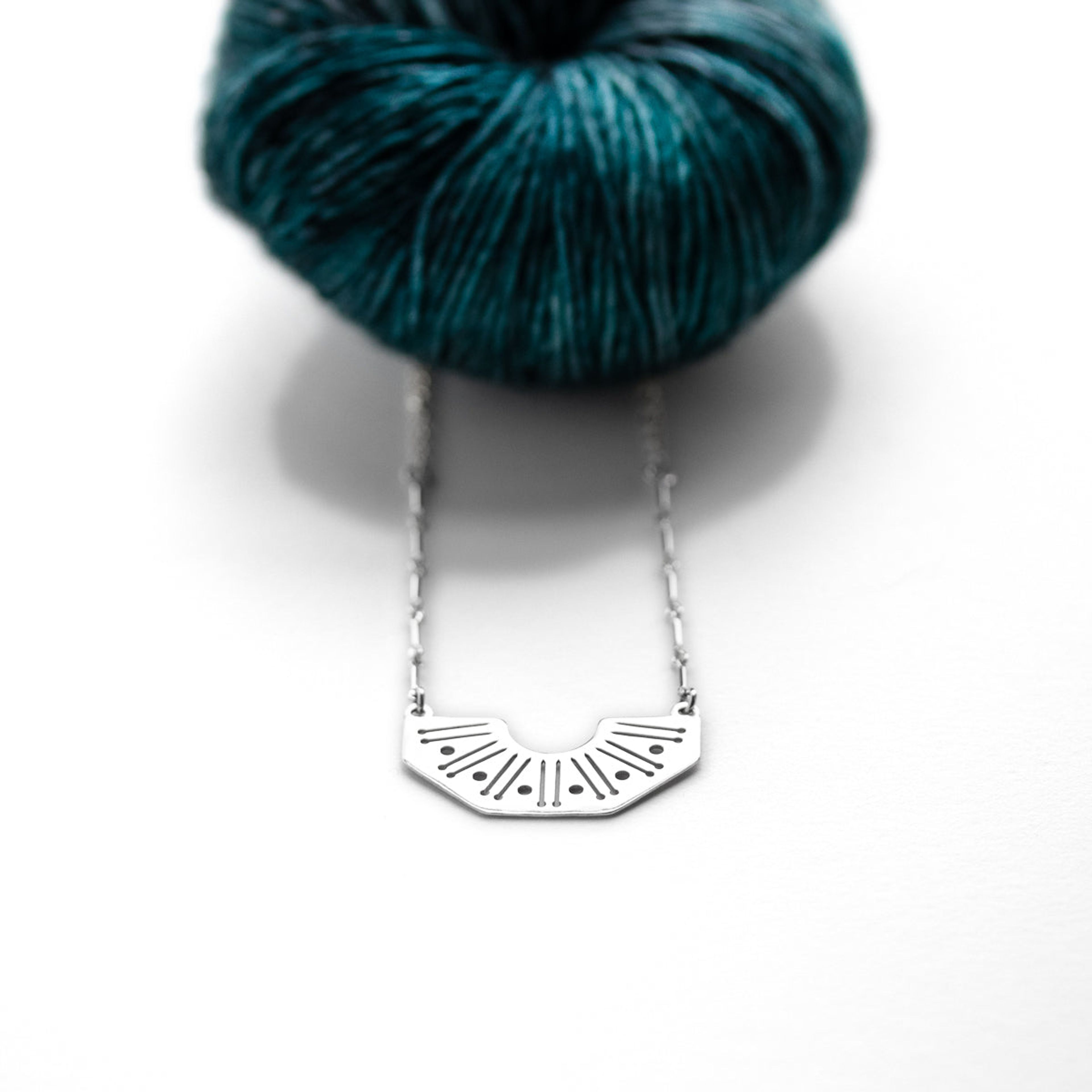 Knit and Dissent, RBG Collar If She Knitted!  Knitting Needles & Yarn Motif Necklace