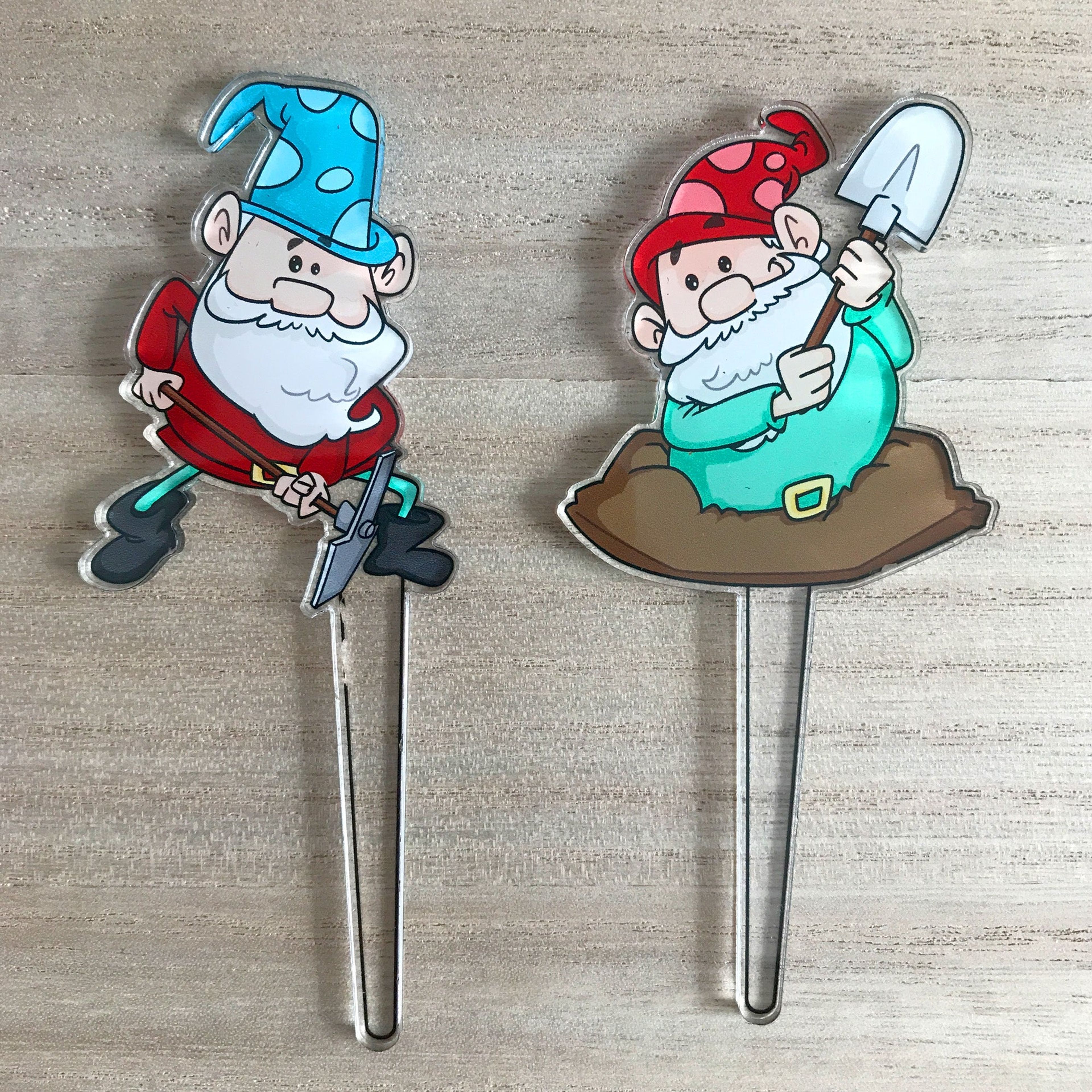 Houseplant Gnomes / Indoor Plant Markers / Digging Duo