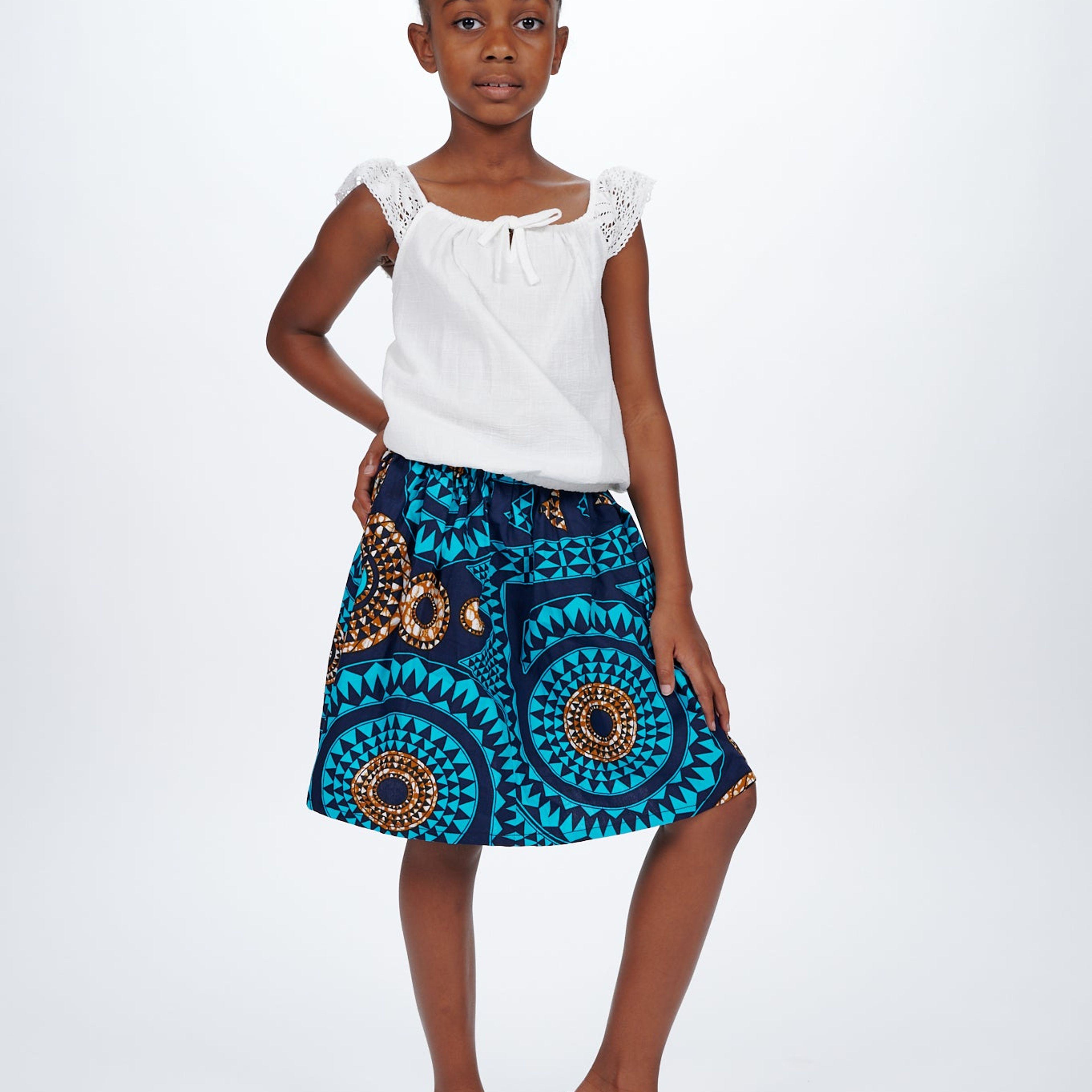 Ajasa African Print Skirts For Kids