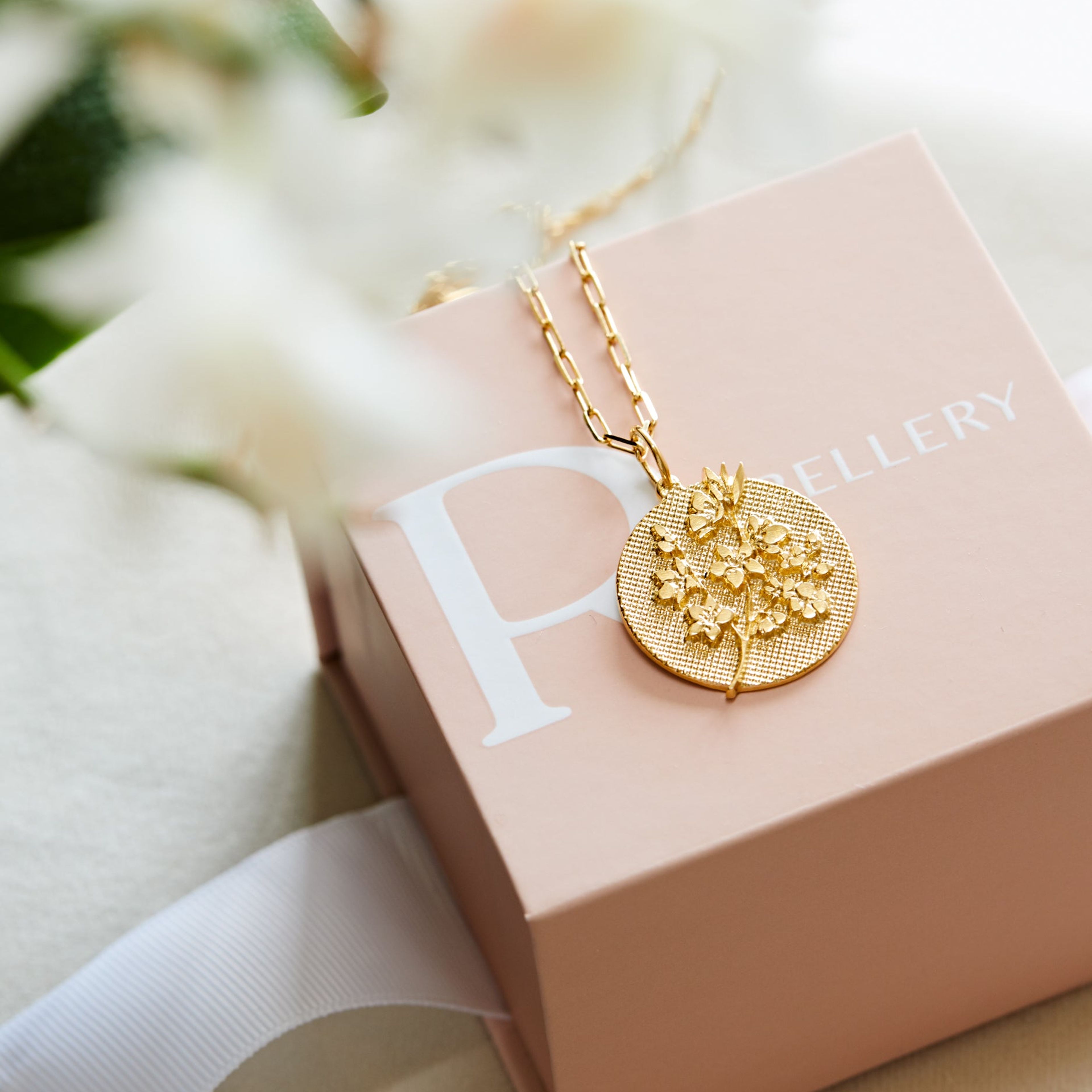 Bold Cherry Blossom Necklace - March Flower