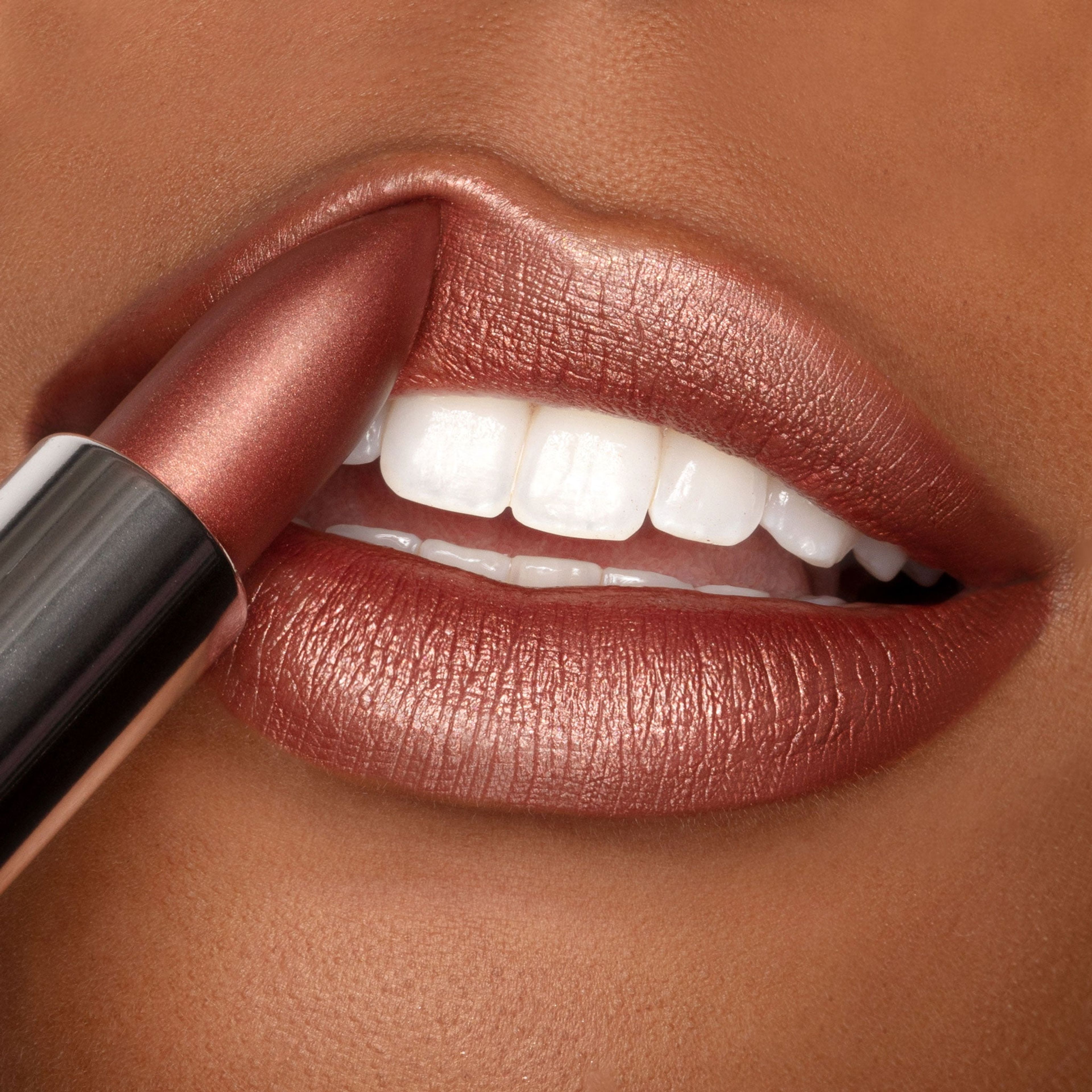 Diva Crème | A Frosted Rich Bronze with Gold Shimmer Lipstick