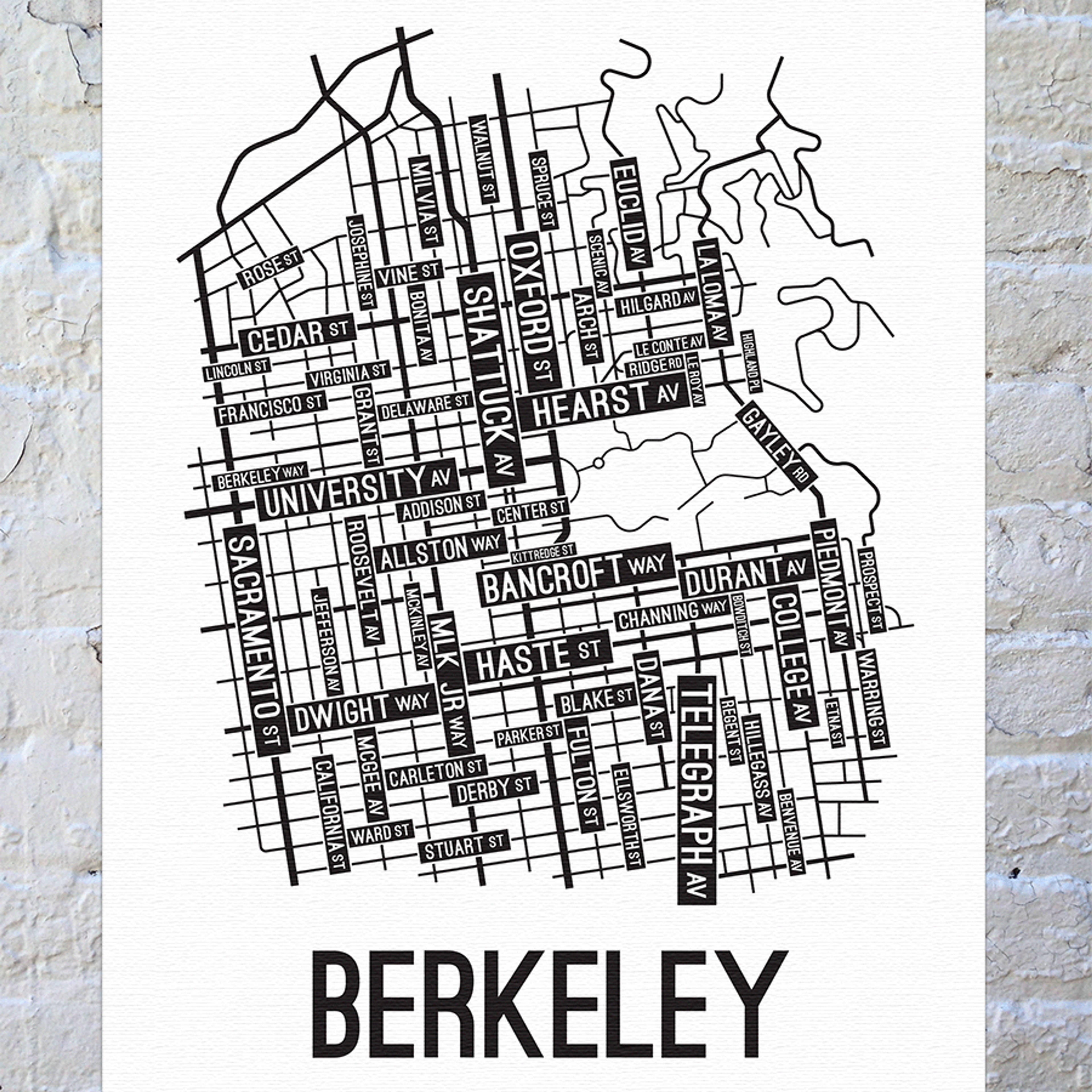 Berkeley, California Street Map Canvas