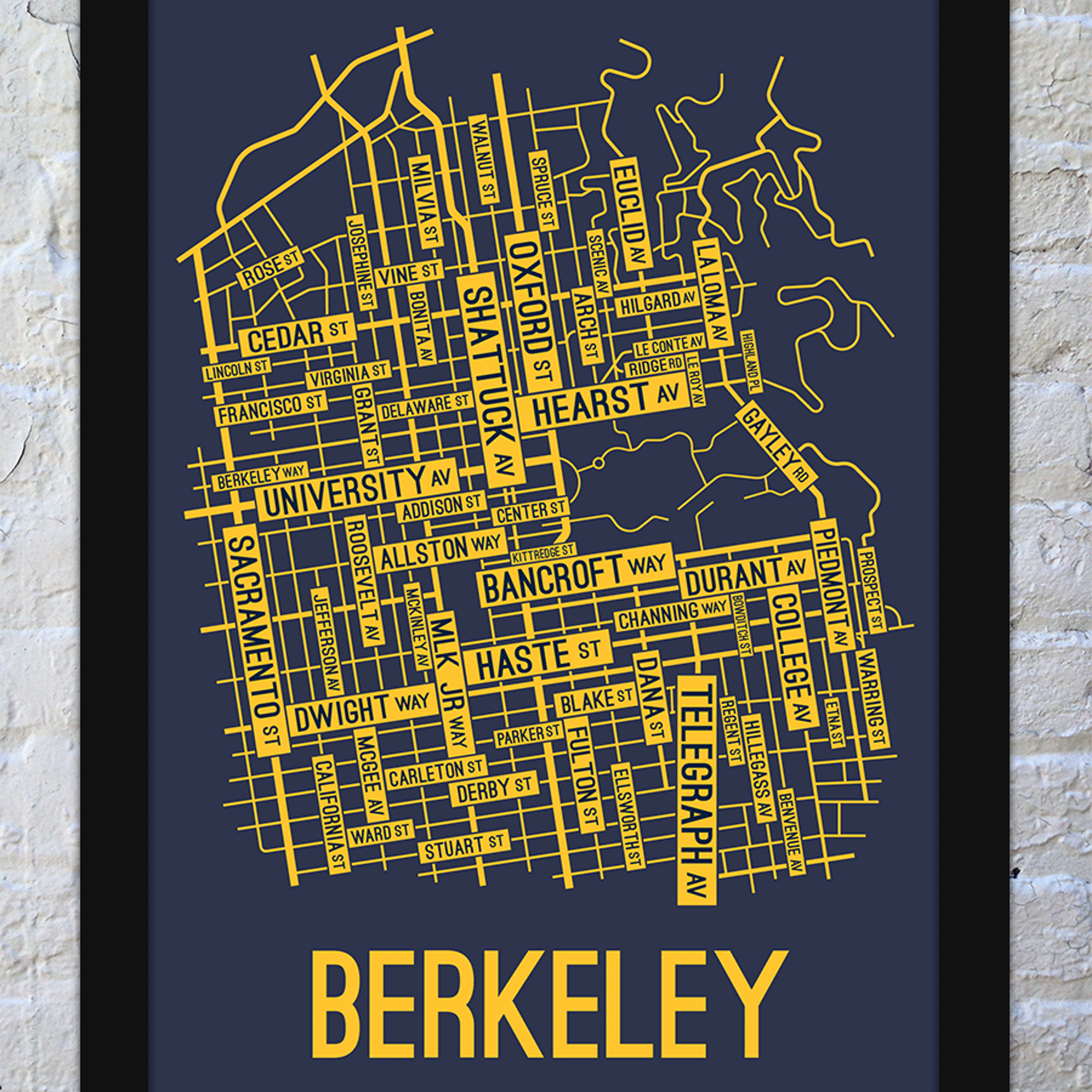 Berkeley, California Street Map Screen Print