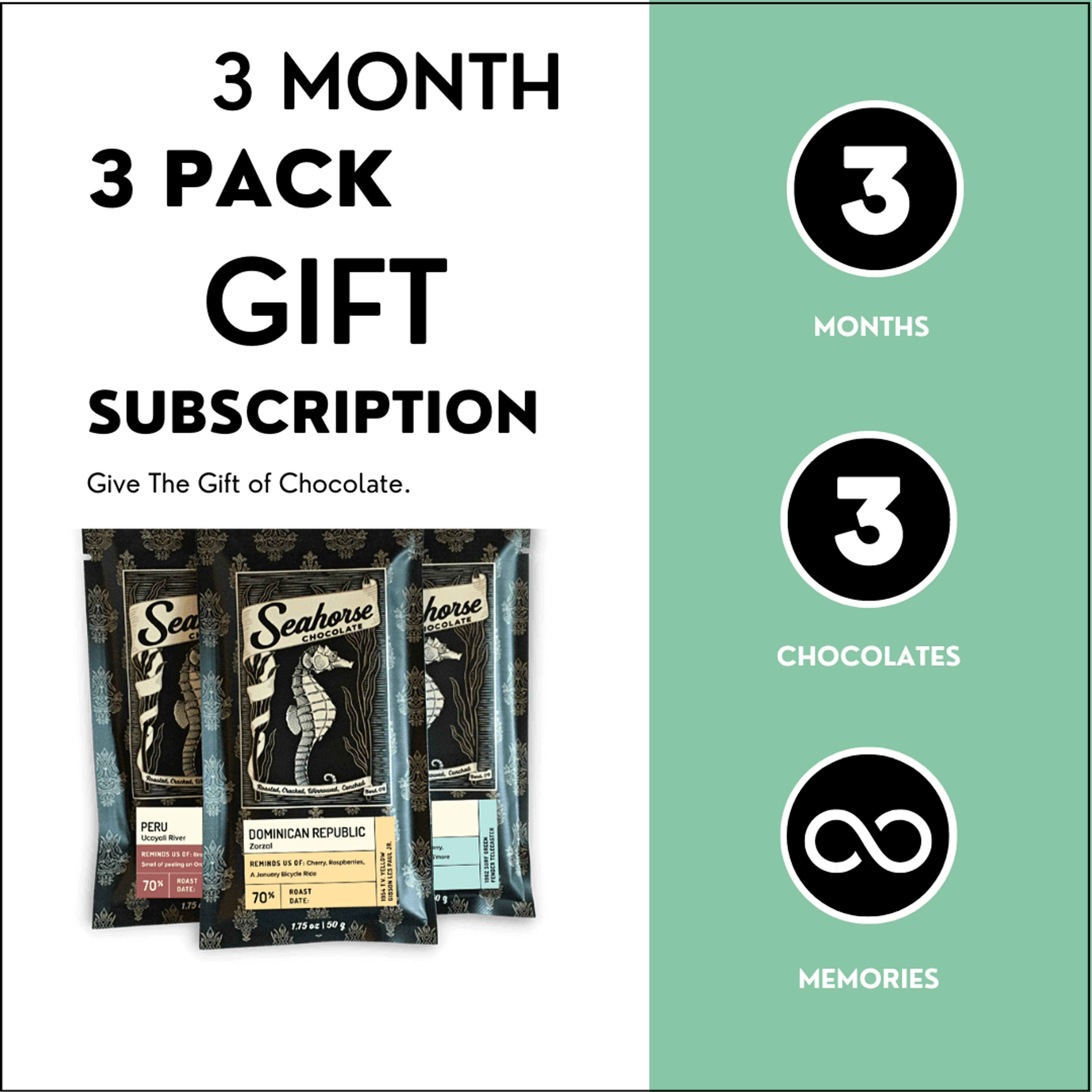 Three Month Three Pack Chocolate Gift Subscription