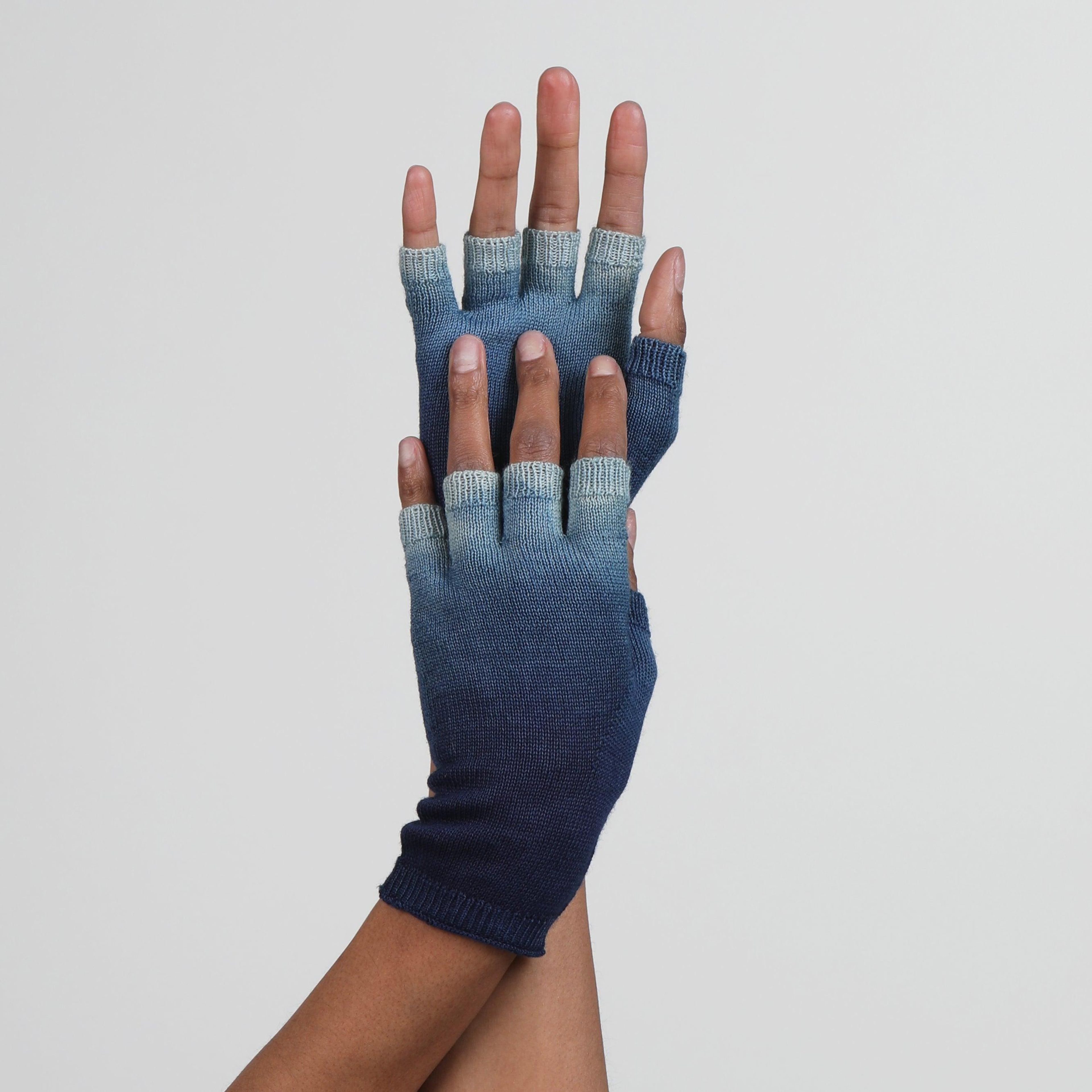Handcrafted Dip-Dye Knit Fingerless Glove