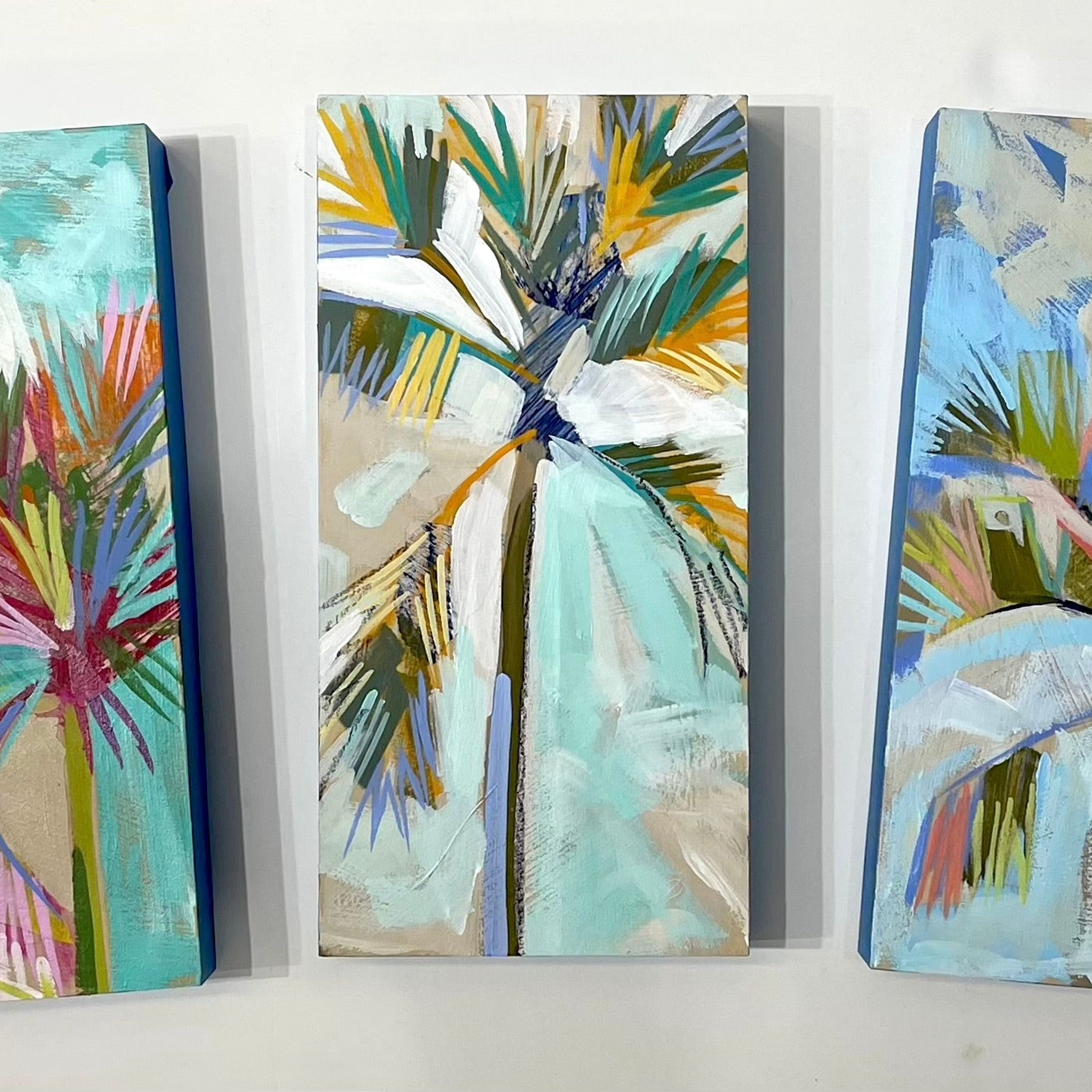 12x6" Holiday Palm no. 2 - Acrylic Painting on Panel