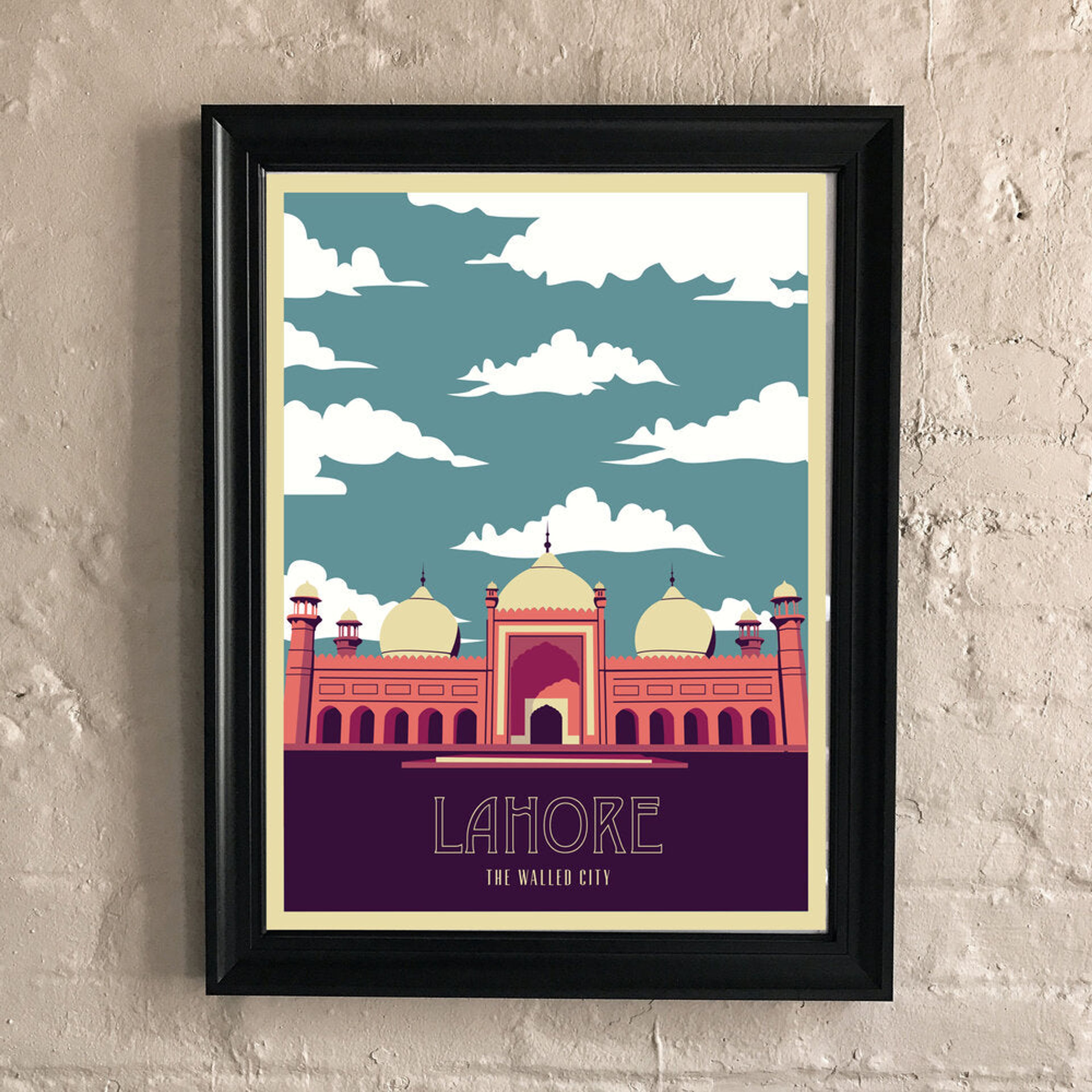Lahore: Retro Travel Print