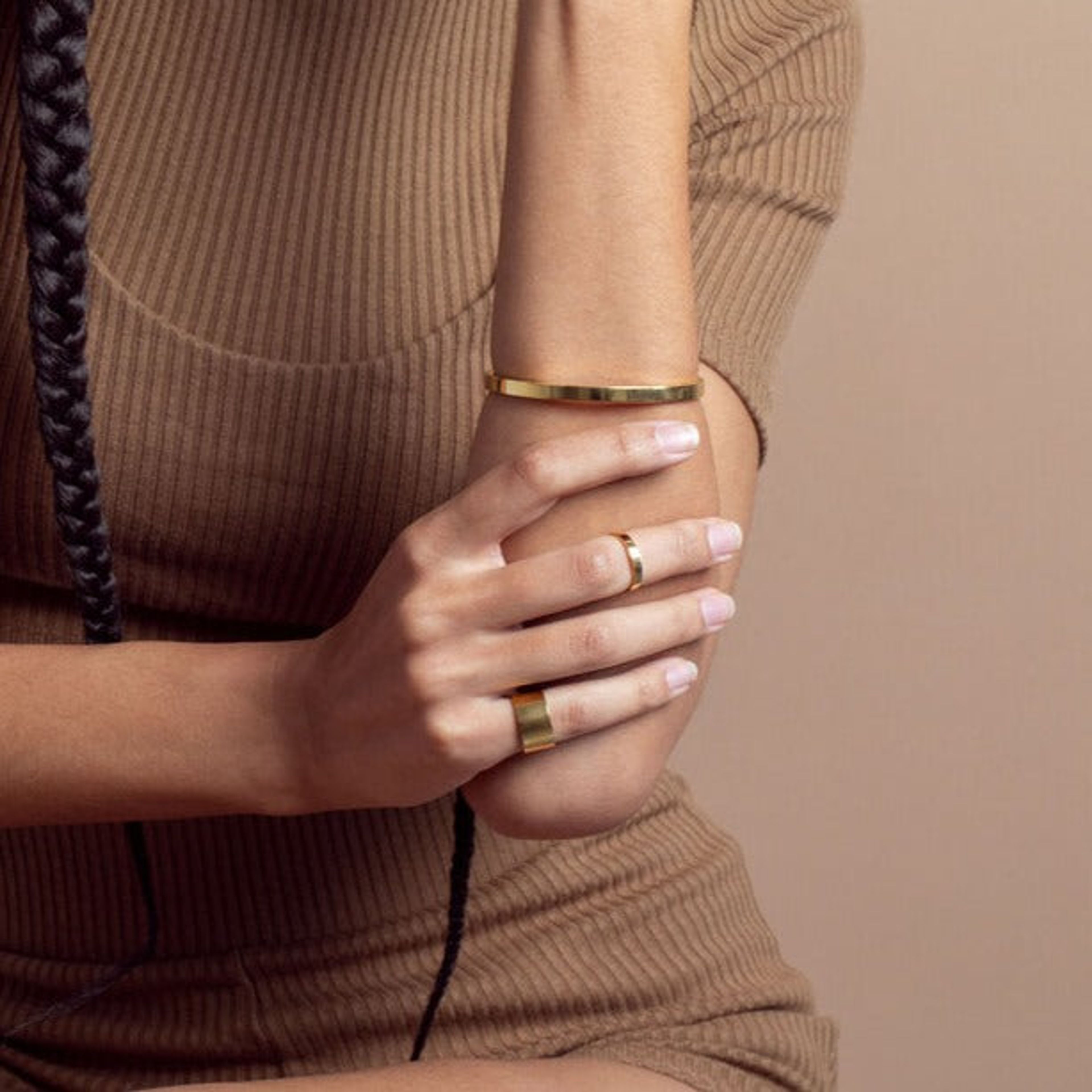 Cyclical Thin Ring Plated Gold