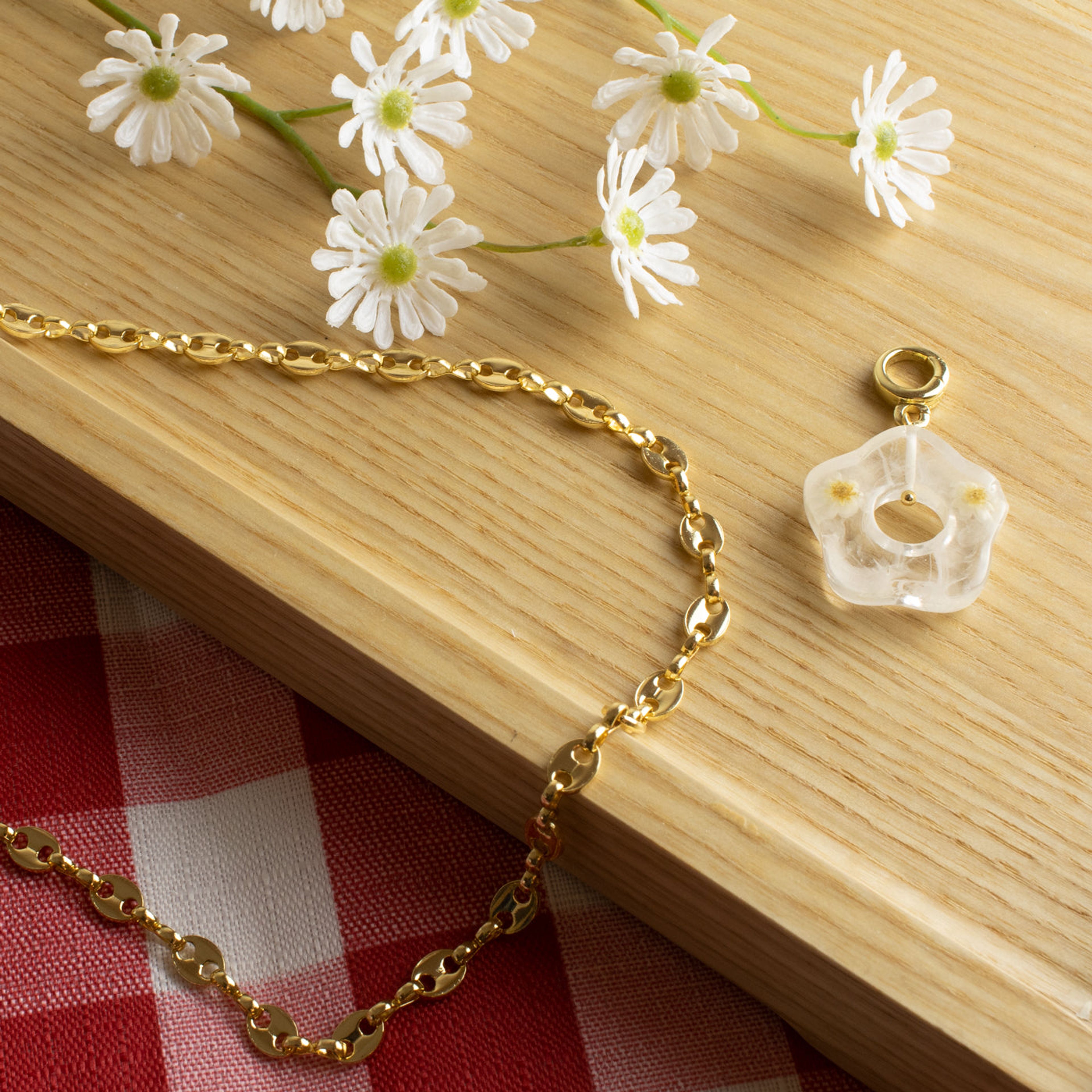 Dried Floral Necklace Clasp