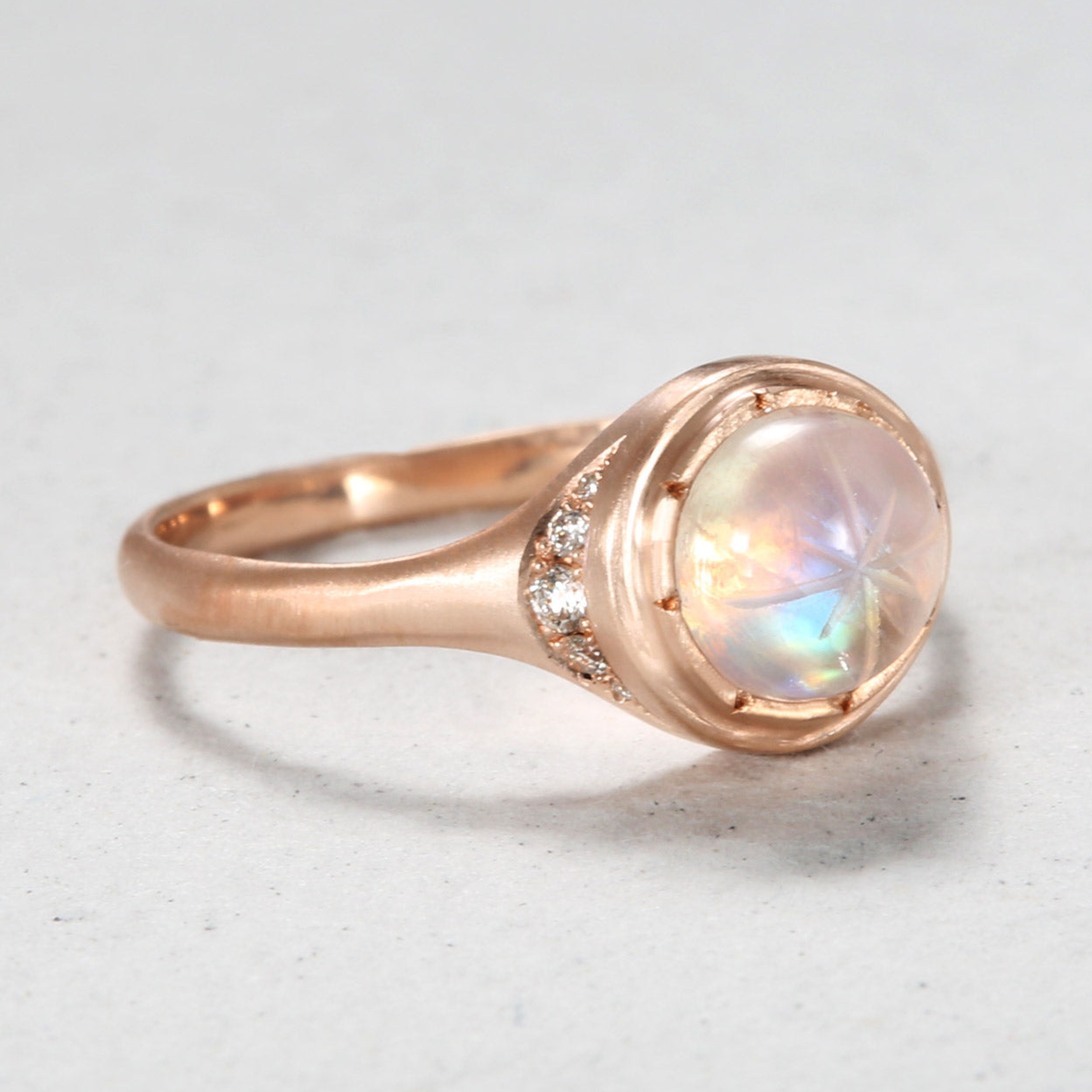 Star Dusted Moonstone Ring